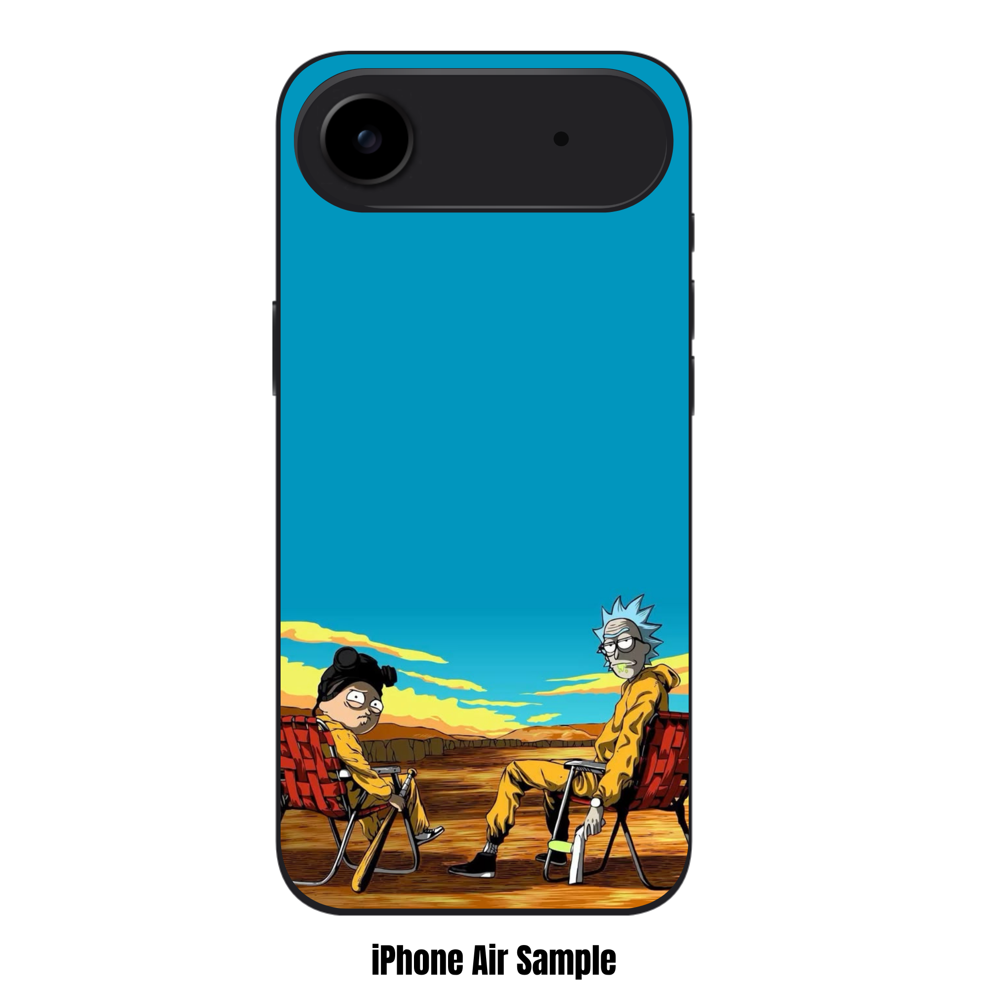 Rick And Morty Phone Case For iPhone Samsung Galaxy Pixel - Rick And Morty As Jesse Pinkman And Walter White On Desert Background