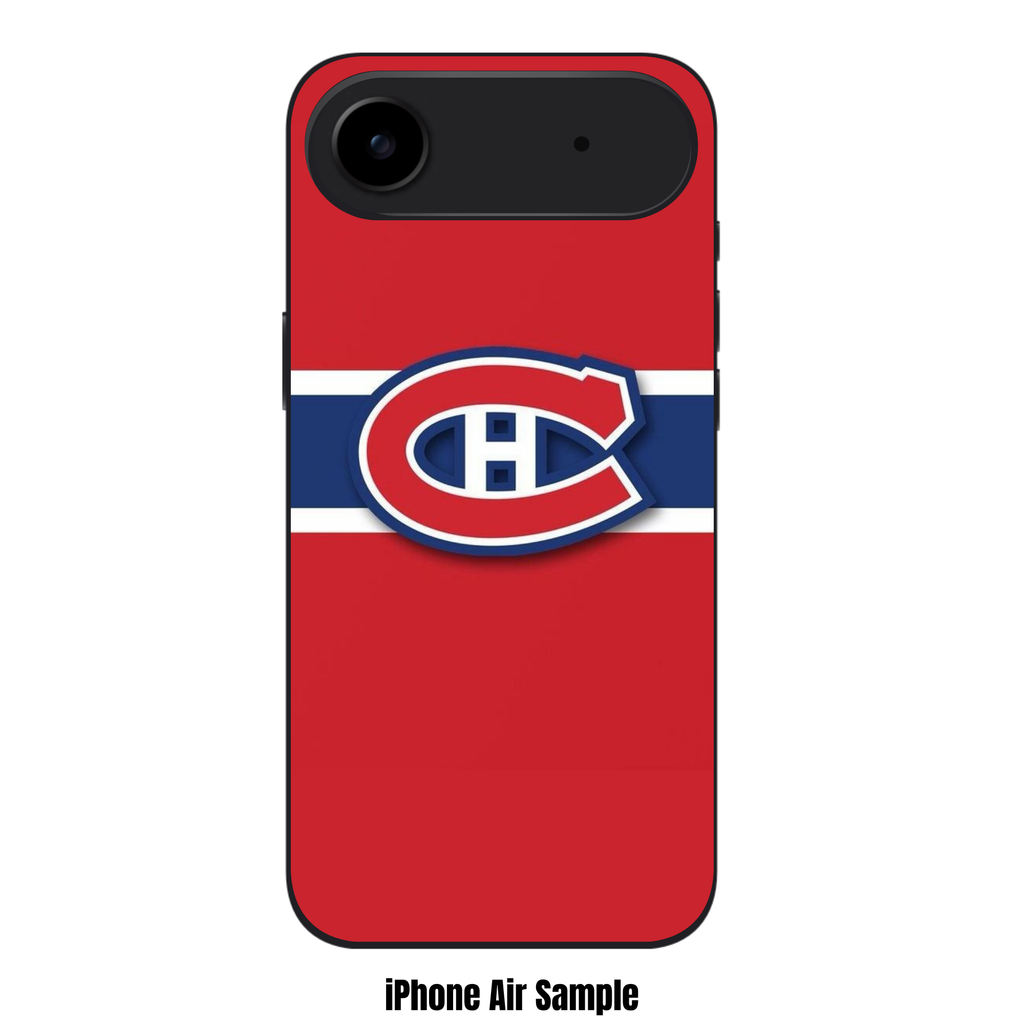 NHL Montreal Canadiens Phone Case For iPhone Samsung Galaxy Pixel - Montreal Canadiens Logo On Red Background With Blue And White Stripes
