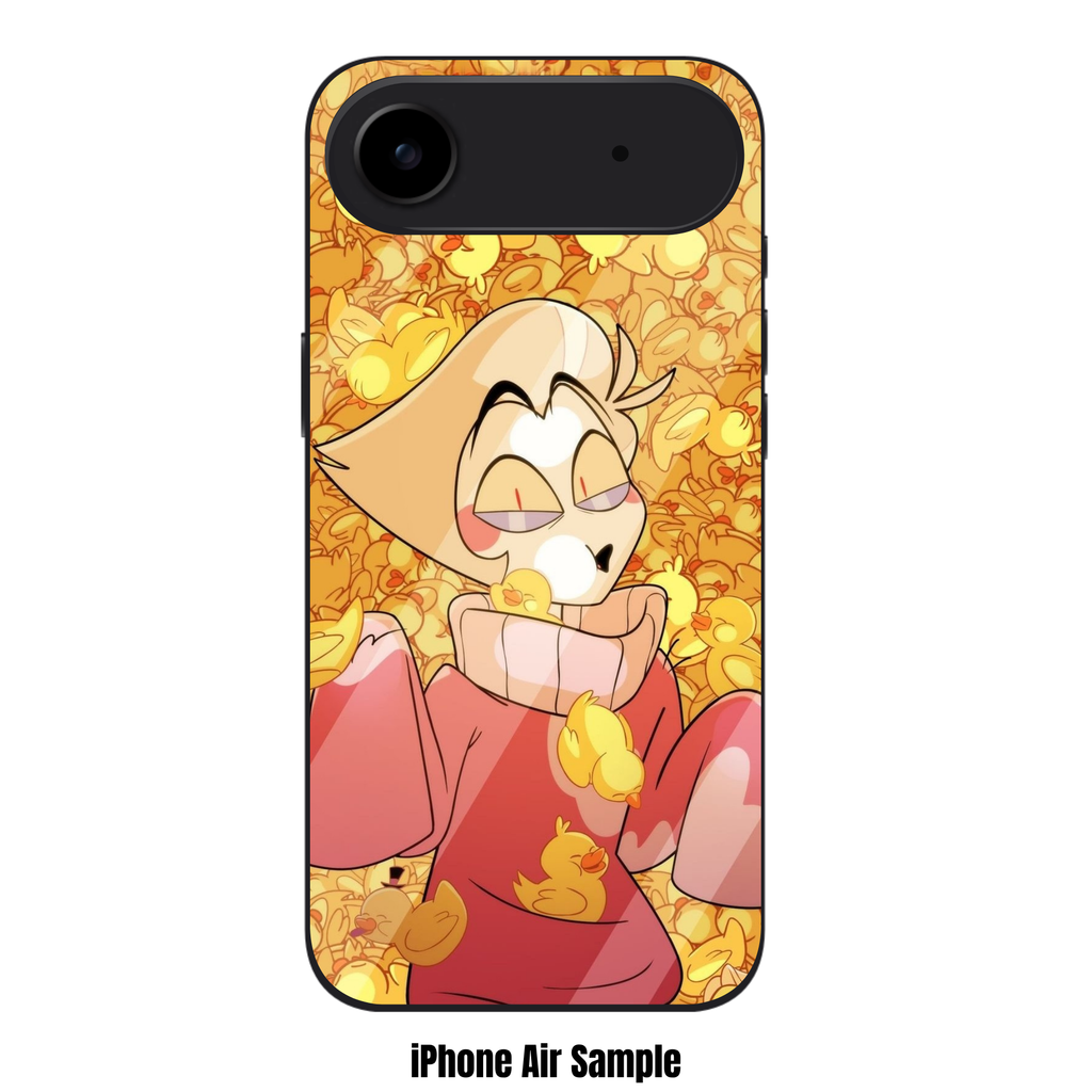 Hazbin Hotel Lucifer Phone Case For iPhone Samsung Galaxy Pixel - Lucifer Morningstar Surrounded By Rubber Ducks Illustration Background