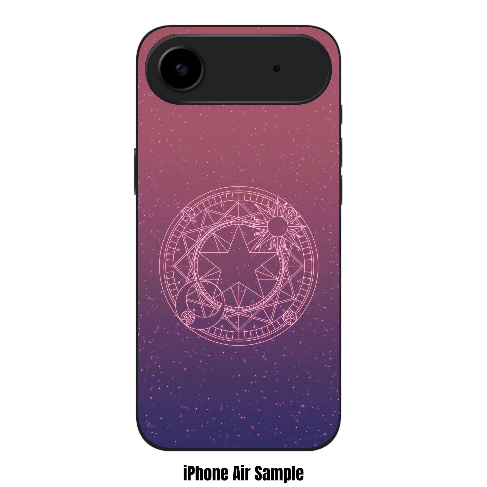 Cardcaptor Sakura Phone Case For iPhone Samsung Galaxy Pixel - Cardcaptor Sakura Magic Circle On Pink And Purple Gradient Starry Background