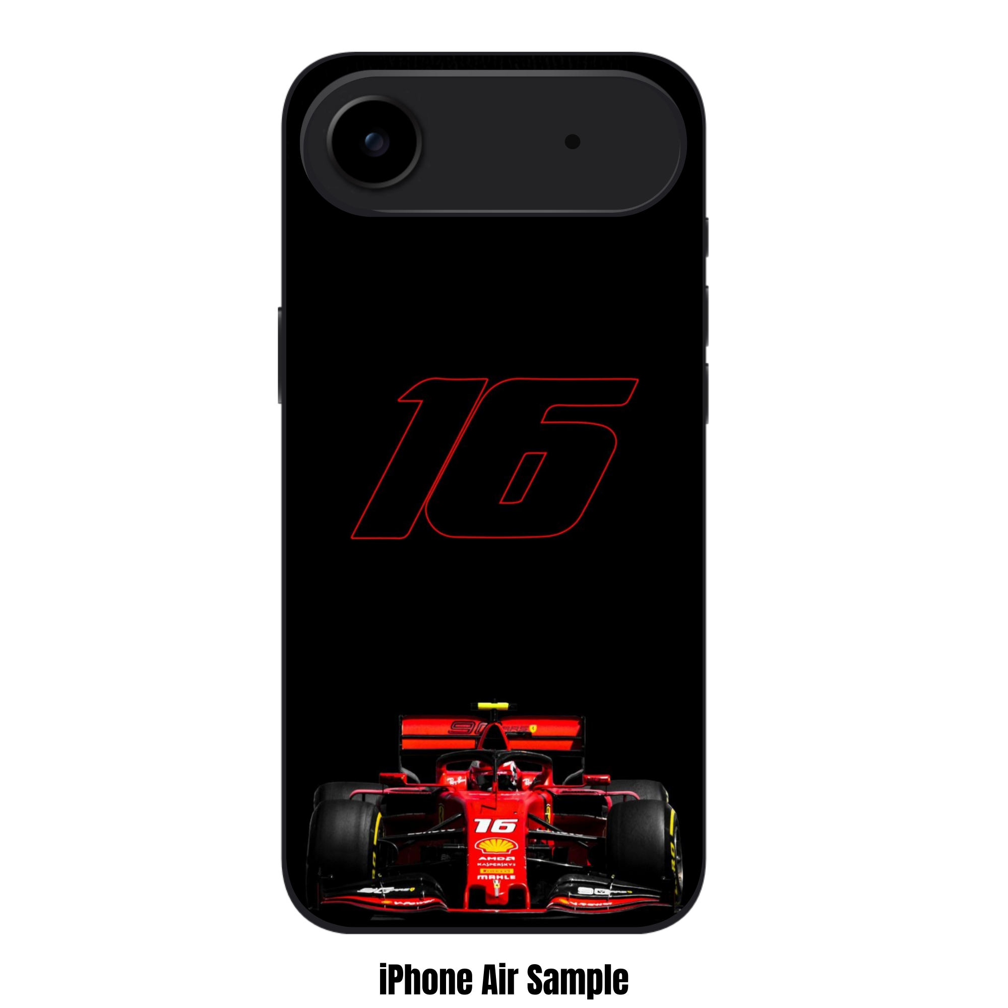 F1 Formula 1 Charles Leclerc Phone Case For iPhone Samsung Galaxy Pixel - Charles Leclerc Car And Outlined Number On Black Background