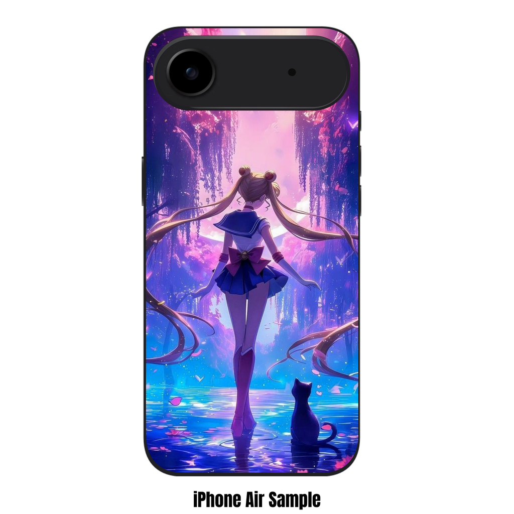Sailor Moon Phone Case For iPhone Samsung Galaxy Pixel - Sailor Moon And Luna Standing In Magical Enchanted Forest Background