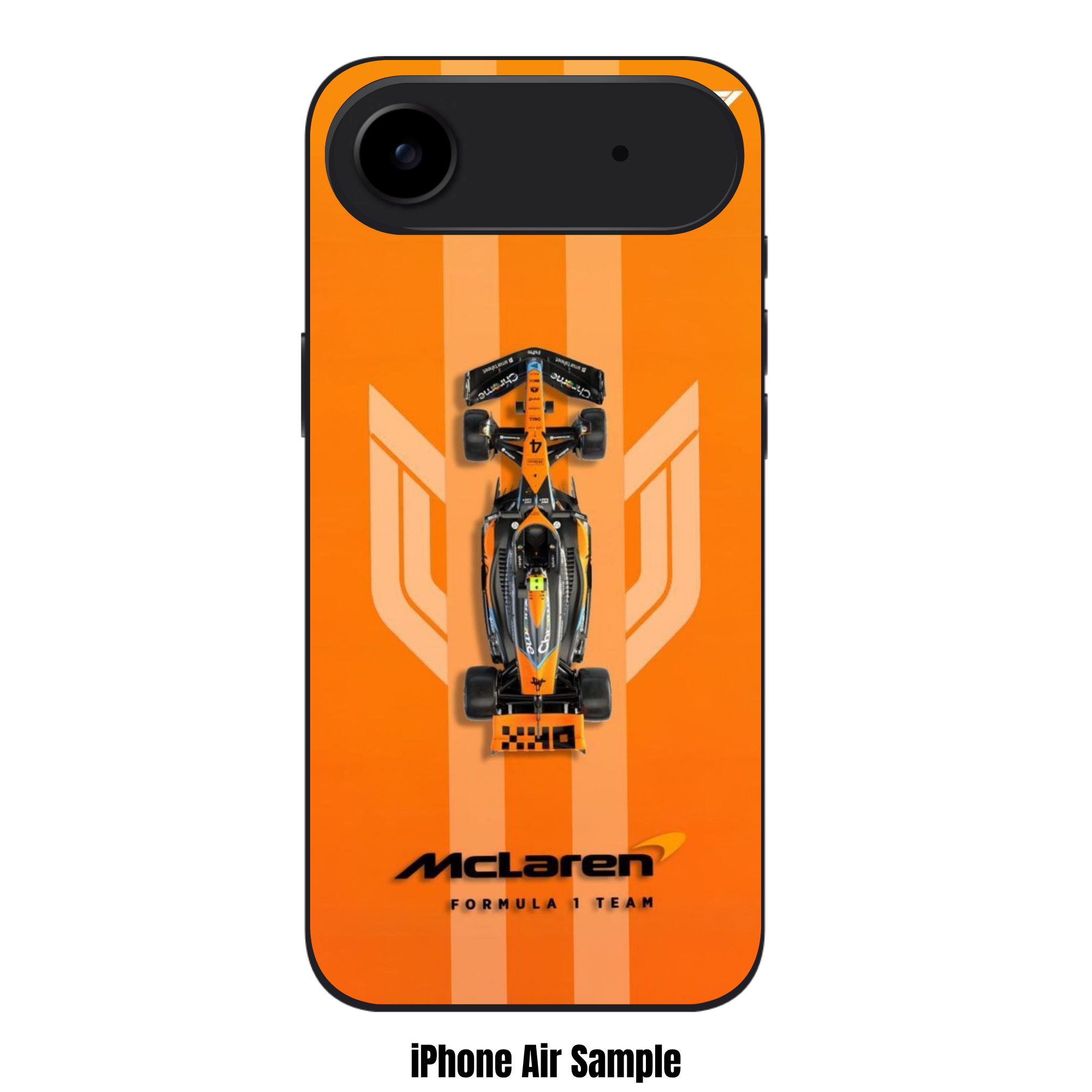 F1 Formula 1 McLaren Phone Case For iPhone Samsung Galaxy Pixel - MCL38 On Triple Stripe Orange Background