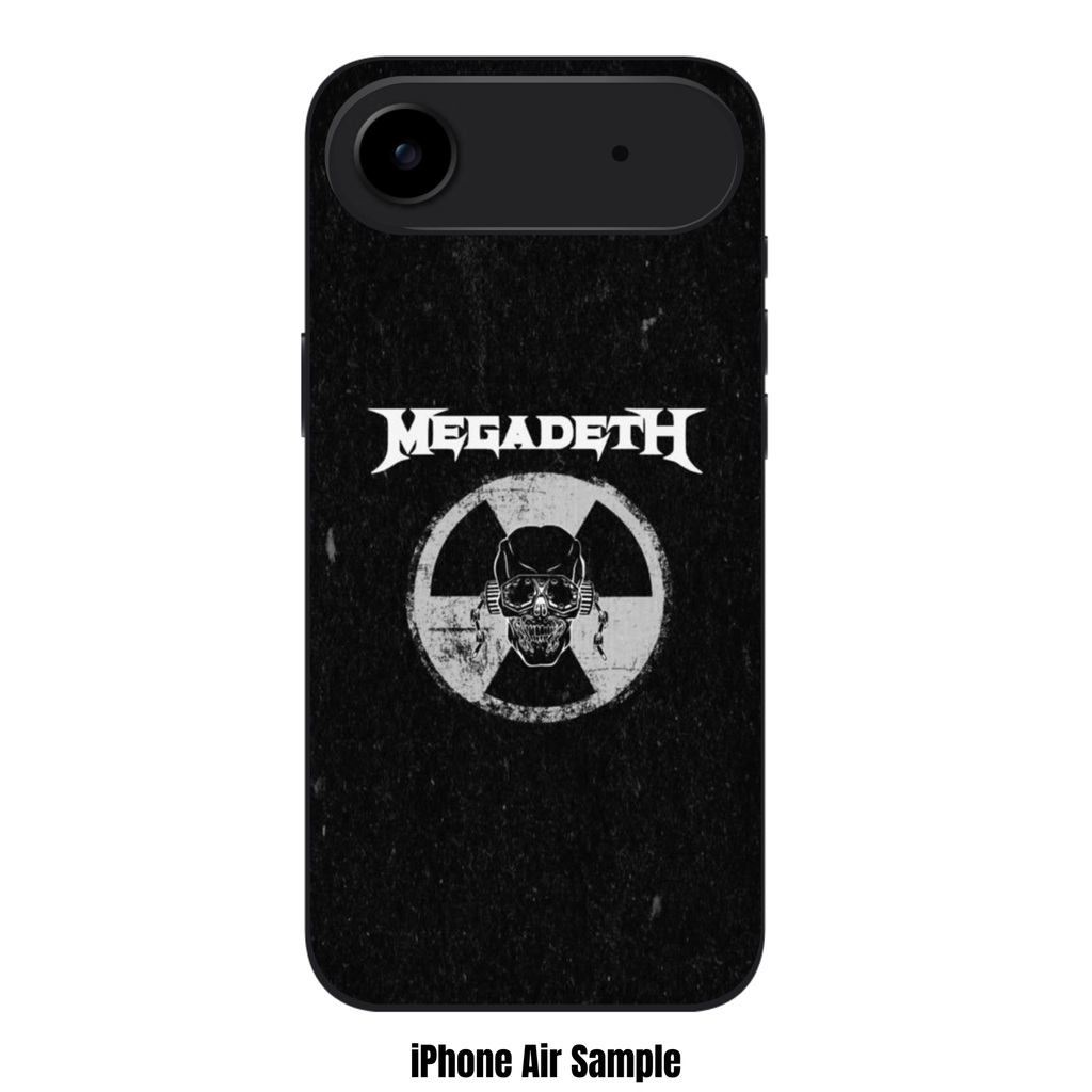 Megadeth Phone Case For iPhone Samsung Galaxy Pixel - Megadeth Logo And Vic Rattlehead On Radiation Symbol Background