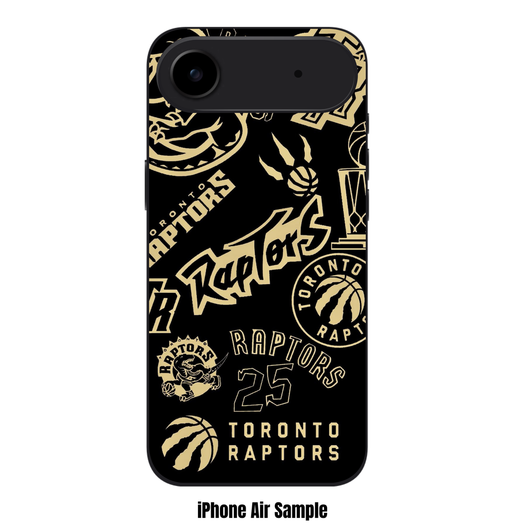 NBA Toronto Raptors Phone Case For iPhone Samsung Galaxy Pixel - Toronto Raptors Various Logos And Wordmarks On Black Background