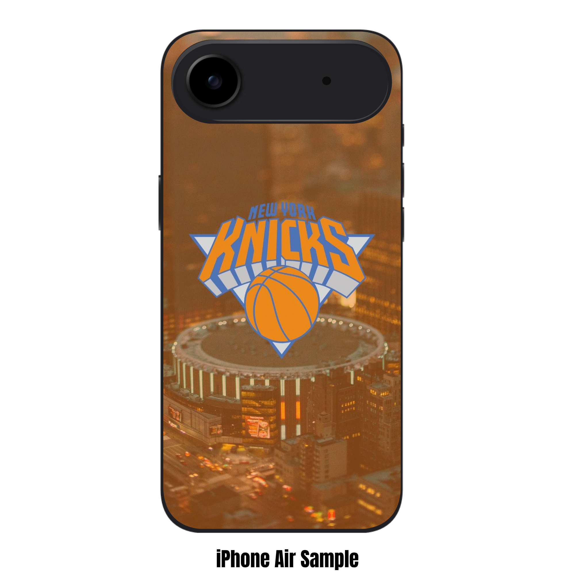 NBA New York Knicks Phone Case For iPhone Samsung Galaxy Pixel - New York Knicks Logo Over Madison Square Garden Background