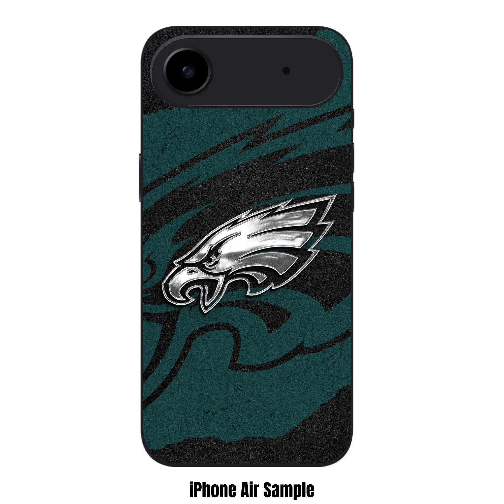 NFL Philadelphia Eagles Phone Case For iPhone Samsung Galaxy Pixel - Philadelphia Eagles Metallic Logo On Distressed Midnight Green Background