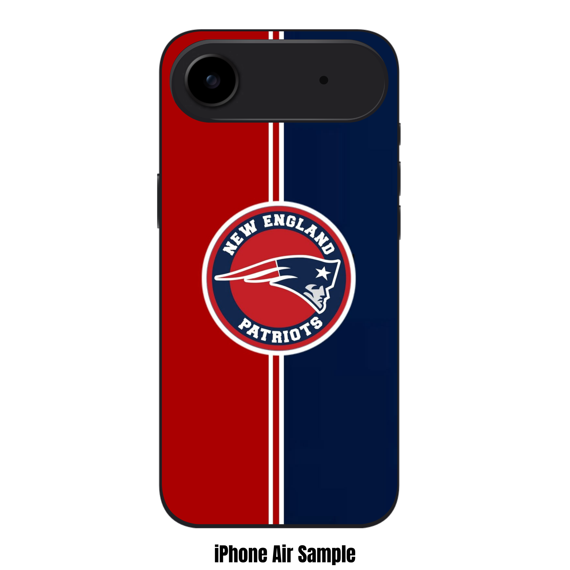 NFL New England Patriots Phone Case For iPhone Samsung Galaxy Pixel - New England Patriots Logo On Red And Navy Split Background