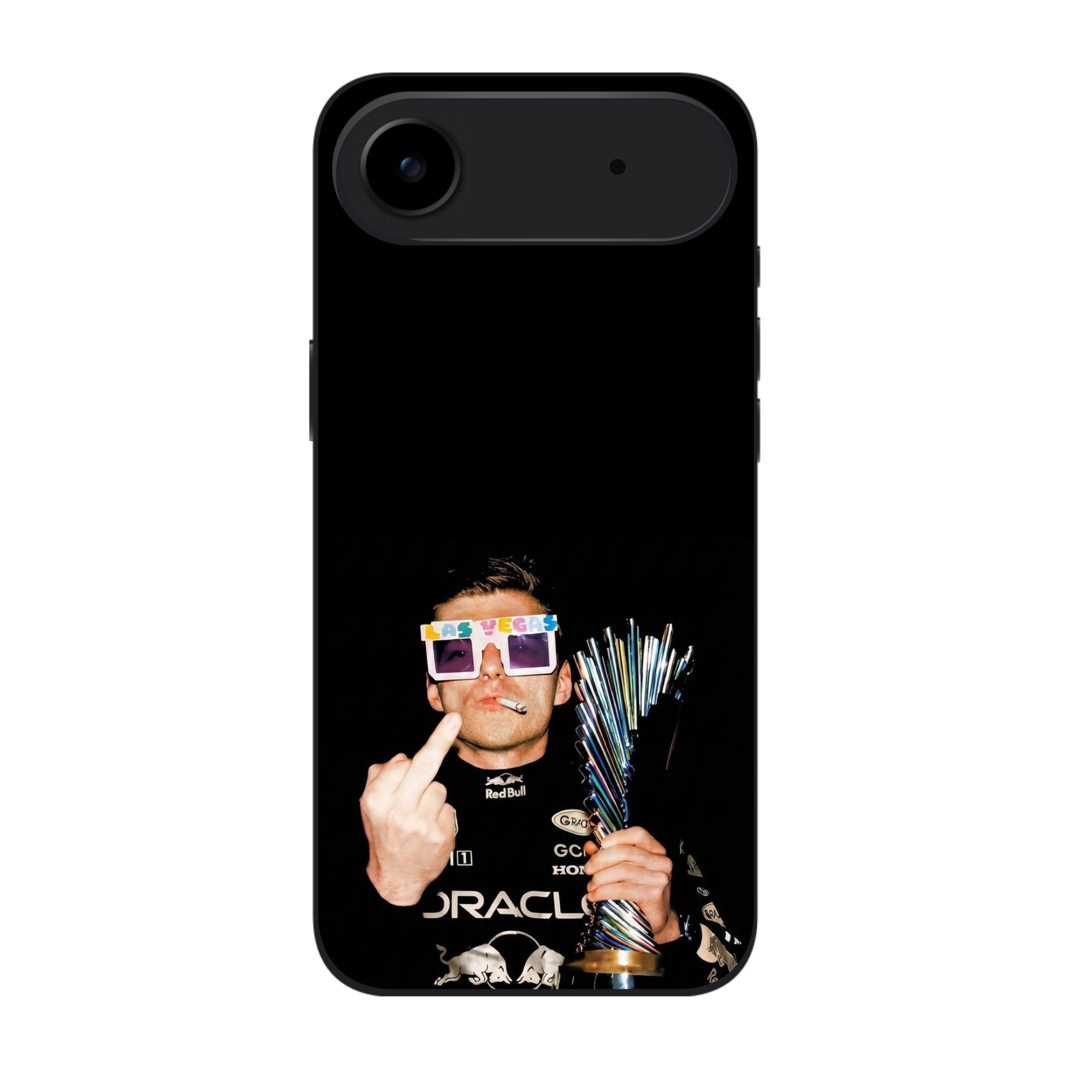 F1 Formula 1 Max Verstappen Phone Case For iPhone Samsung Galaxy Pixel - Max Verstappen The Rockstar Salute Middle Finger Poster