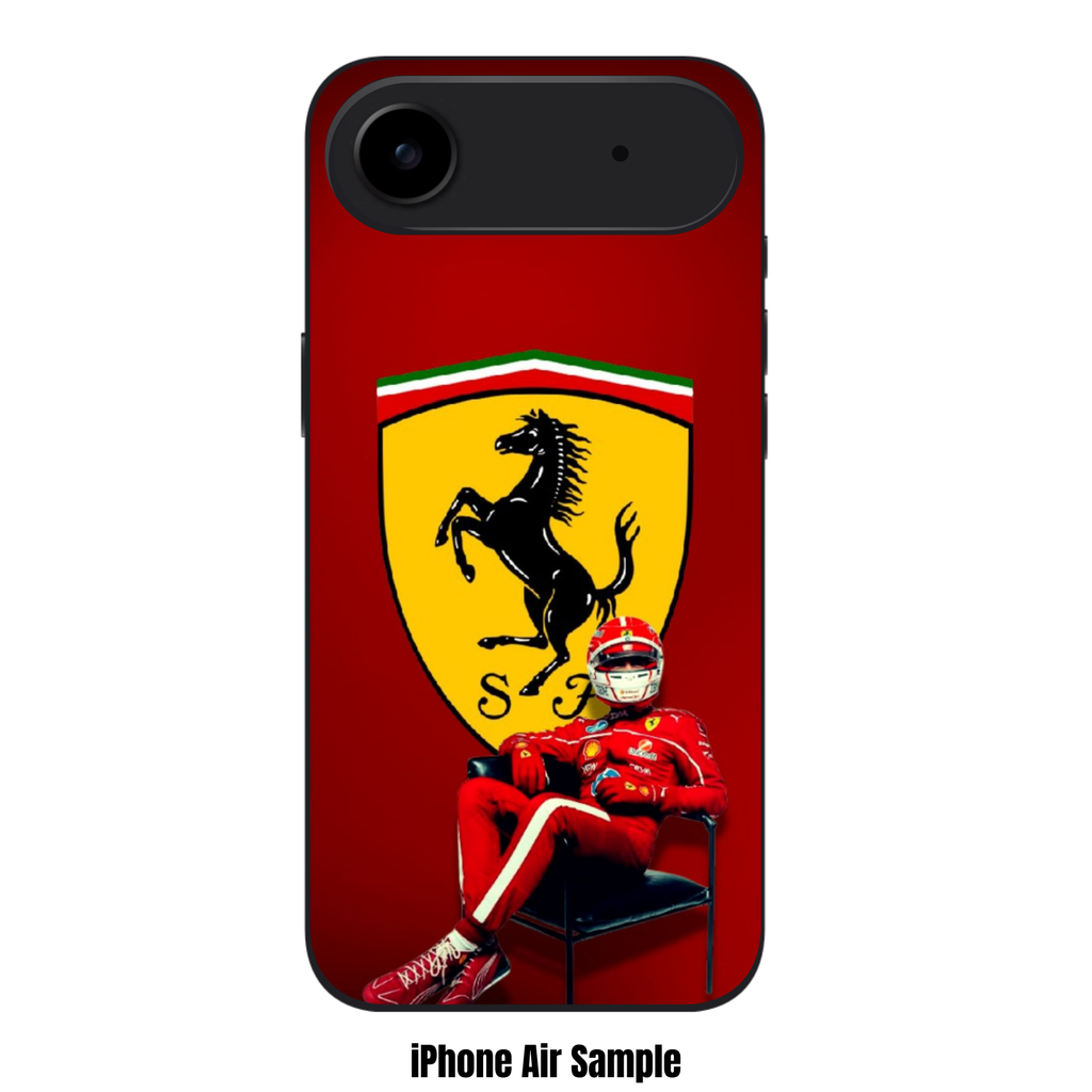 F1 Formula 1 Charles Leclerc Phone Case For iPhone Samsung Galaxy Pixel - Charles Leclerc And Ferrari Logo On Red Background
