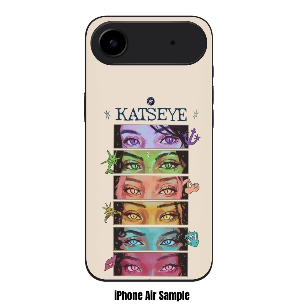 Katseye Phone Case For iPhone Samsung Galaxy Pixel - Katseye Artistic Eyes Illustration On Beige Background