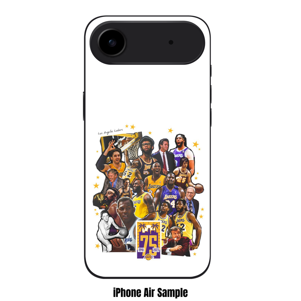 NBA Los Angeles Lakers Phone Case For iPhone Samsung Galaxy Pixel - Los Angeles Lakers 75th Anniversary Legends Collage Art