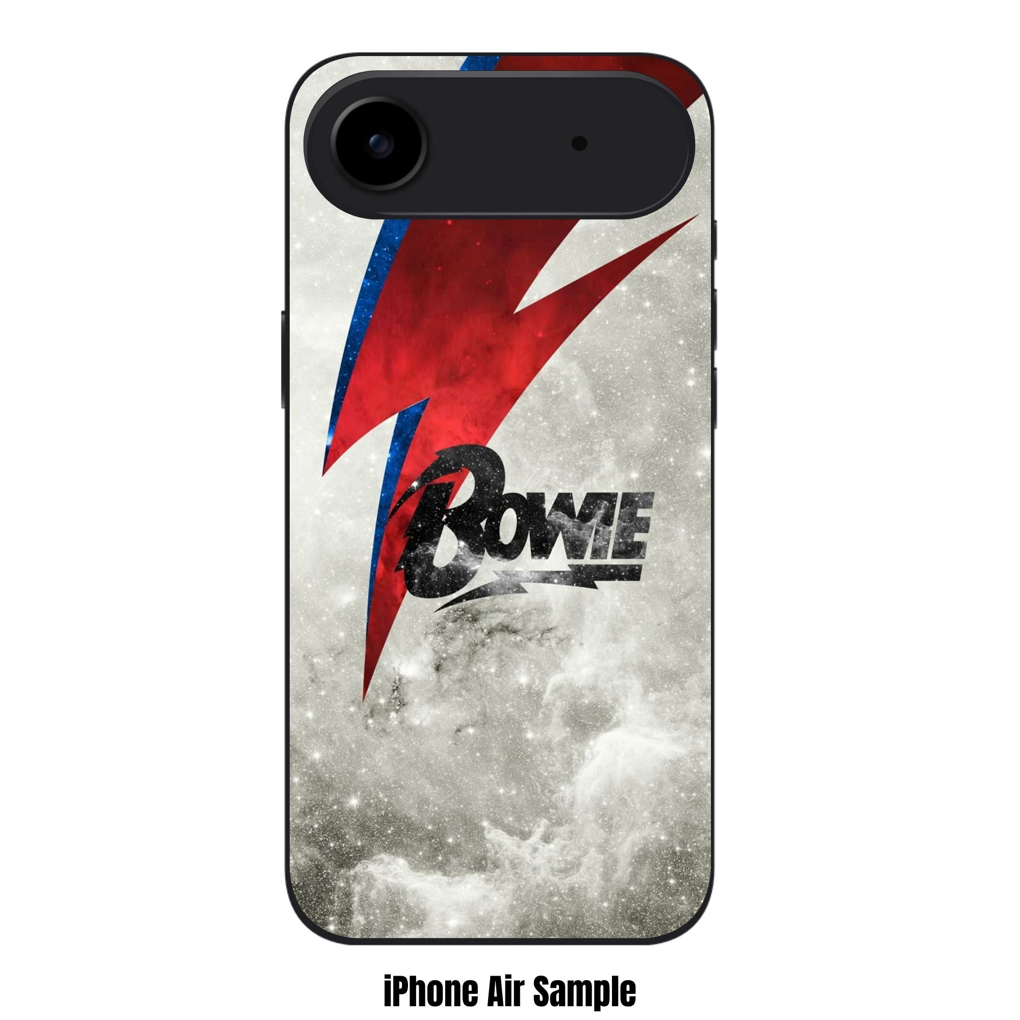 David Bowie Phone Case For iPhone Samsung Galaxy Pixel - David Bowie Aladdin Sane Lightning Bolt Typography On Galaxy Background
