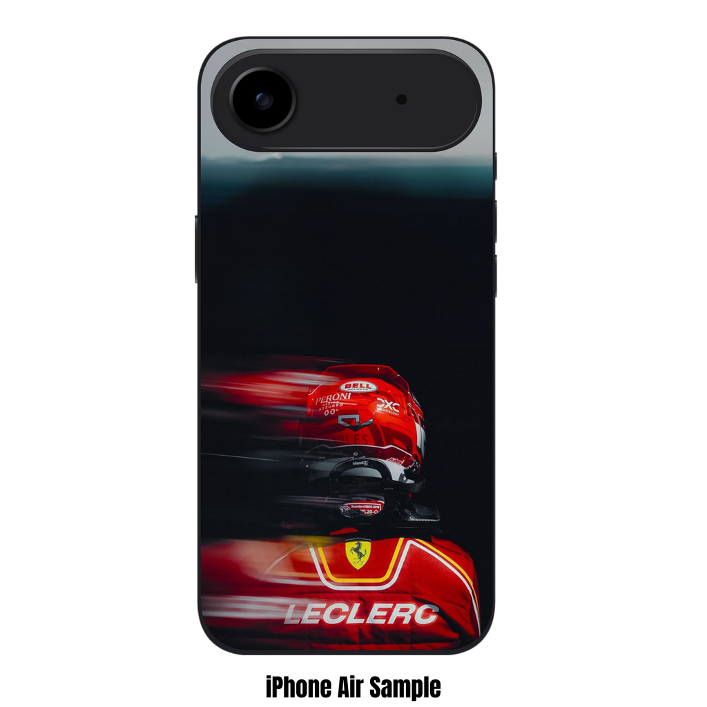 F1 Formula 1 Charles Leclerc Phone Case For iPhone Samsung Galaxy Pixel - Charles Leclerc Back Portrait And Red Blur On Dark Background
