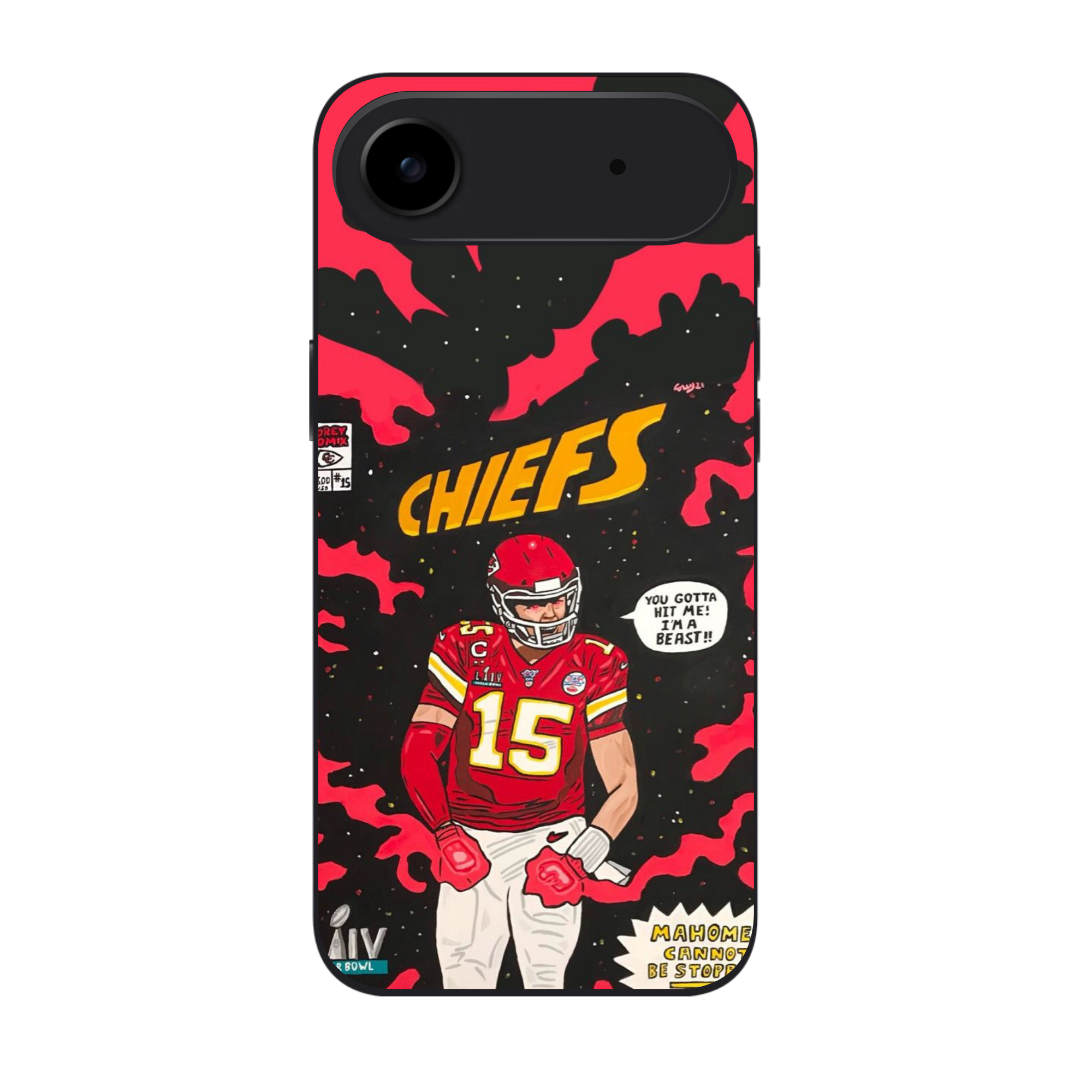 NFL Kansas City Chiefs Phone Case For iPhone Samsung Galaxy Pixel - Kansas City Chiefs Patrick Mahomes Comic Style On Red And Black Background