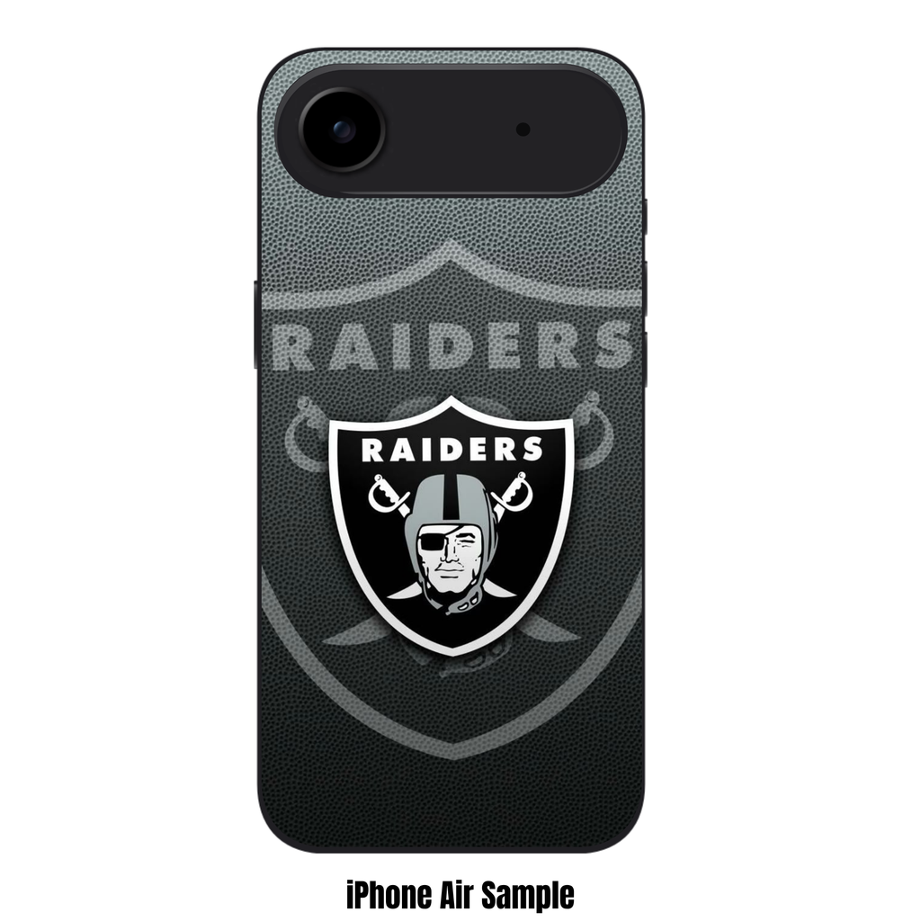 NFL Las Vegas Raiders Phone Case For iPhone Samsung Galaxy Pixel - Las Vegas Raiders Shield And Wordmark On Football Texture Background