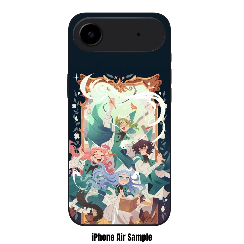 Witch Hat Atelier Phone Case For iPhone Samsung Galaxy Pixel - Witch Hat Atelier Four Apprentices Group Portrait In Ornate Mirror On Dark Navy Background