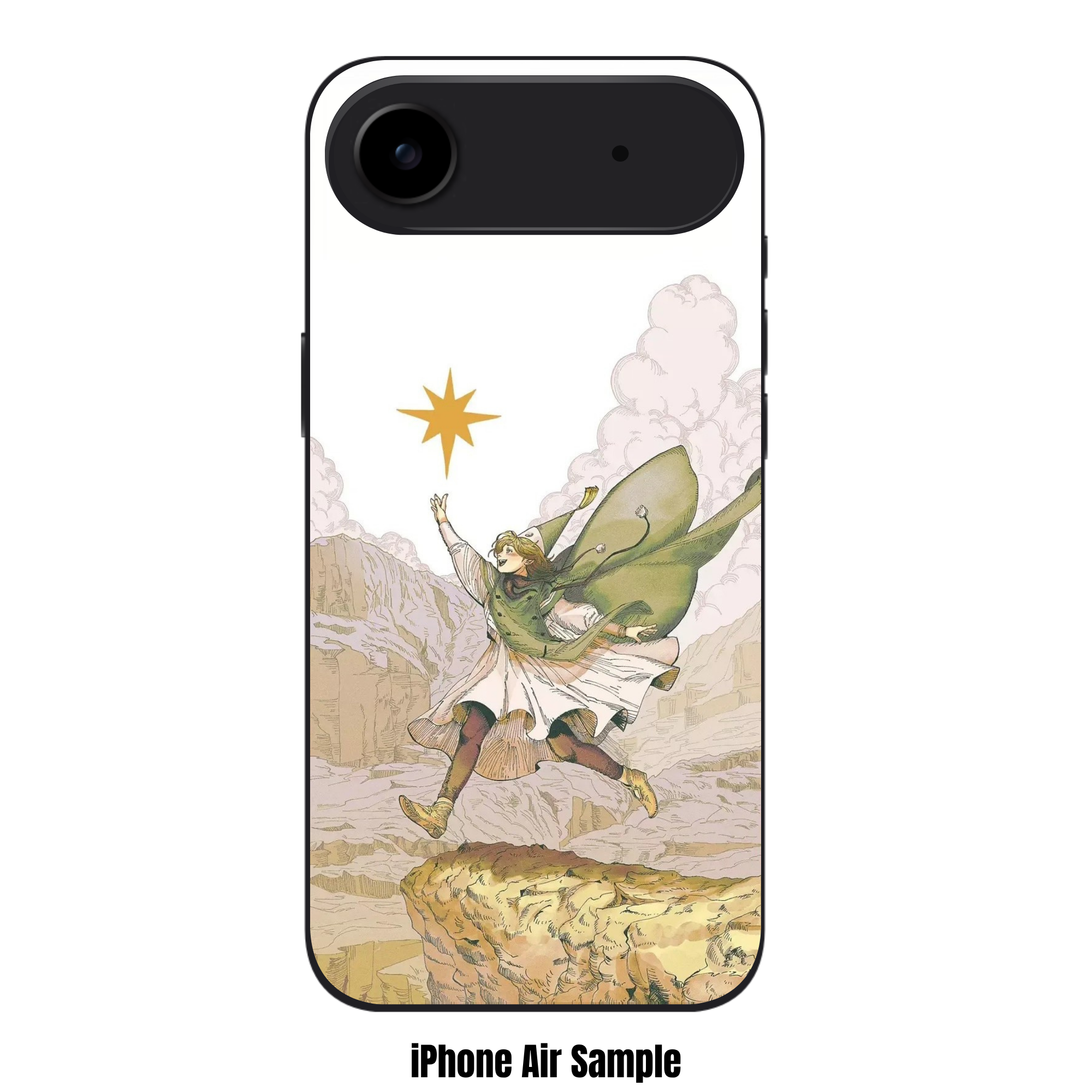 Witch Hat Atelier Coco Phone Case For iPhone Samsung Galaxy Pixel - Coco Leaping On Cliffside Reaching For Star On White Background