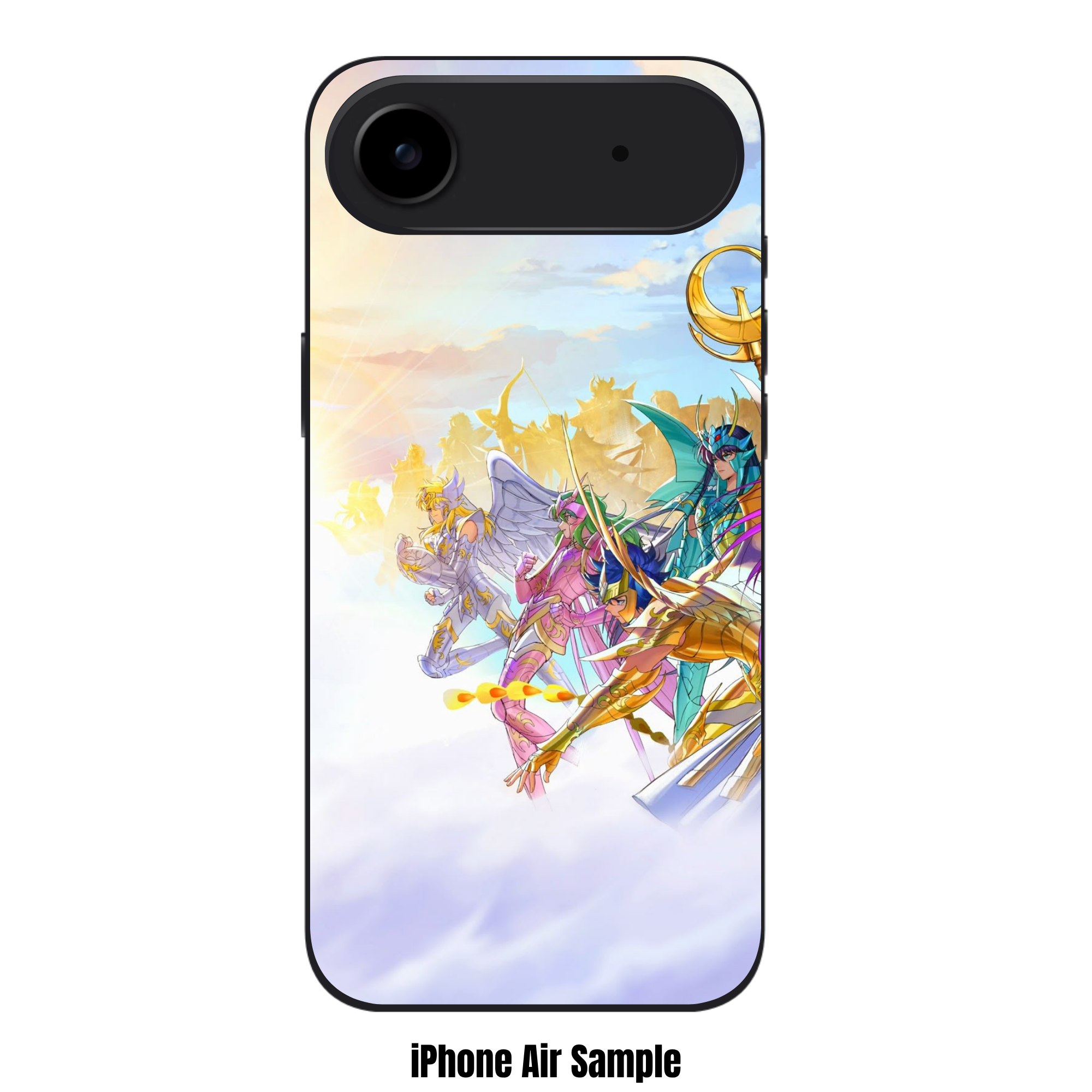 Saint Seiya Knights Of The Zodiac Phone Case For iPhone Samsung Galaxy Pixel - Saint Seiya Bronze Saints Descending From Clouds Background