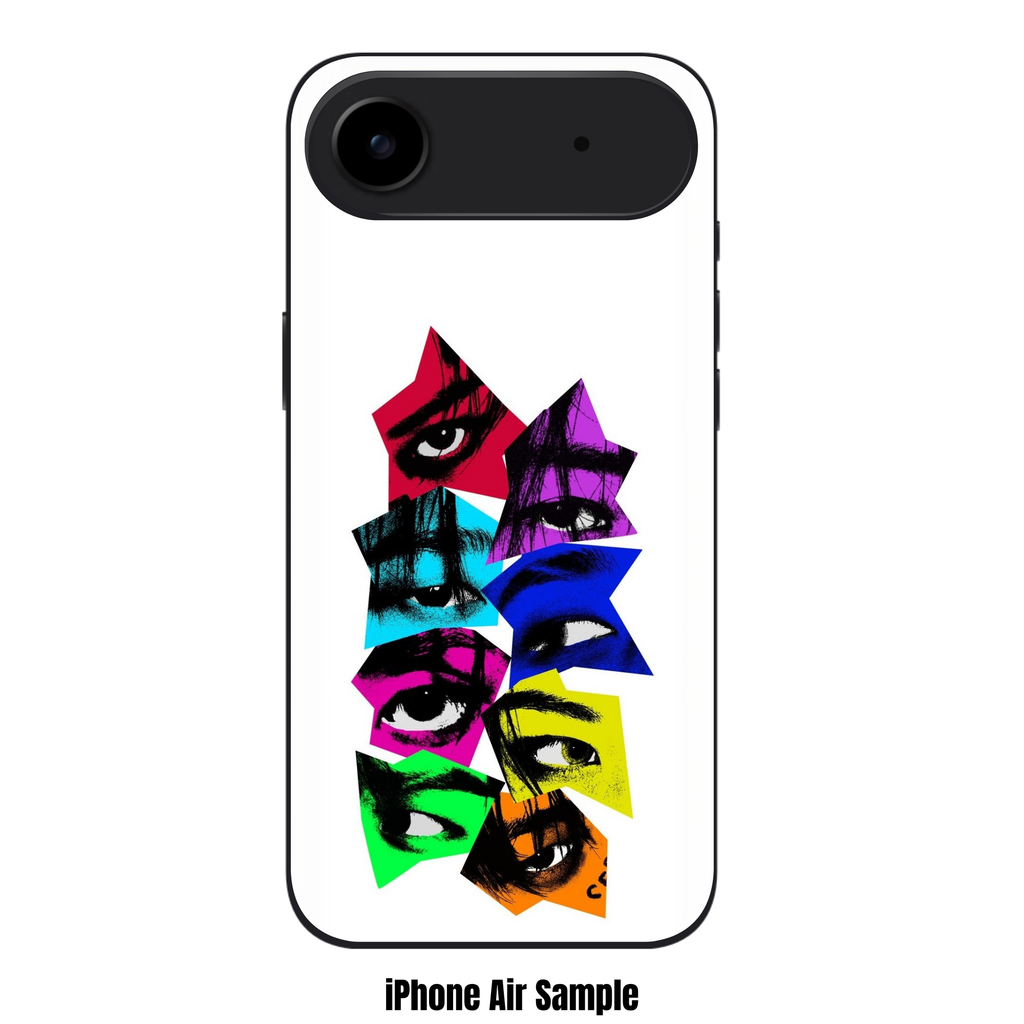 Stray Kids Phone Case For iPhone Samsung Galaxy Pixel - Stray Kids Members Eyes In Colorful Star Cutouts On White Background