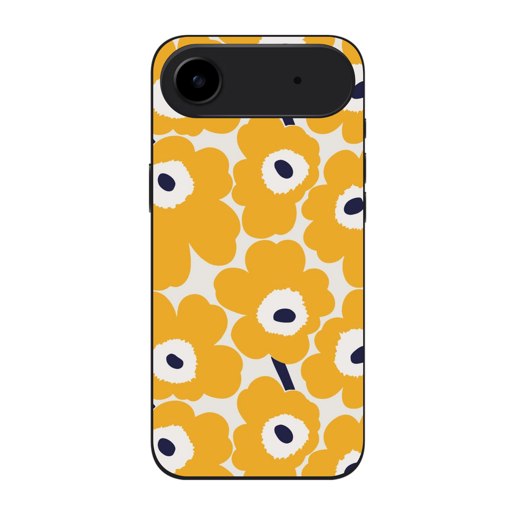 Marimekko Phone Case For iPhone Samsung Galaxy Pixel - Marimekko Unikko White And Yellow Pattern