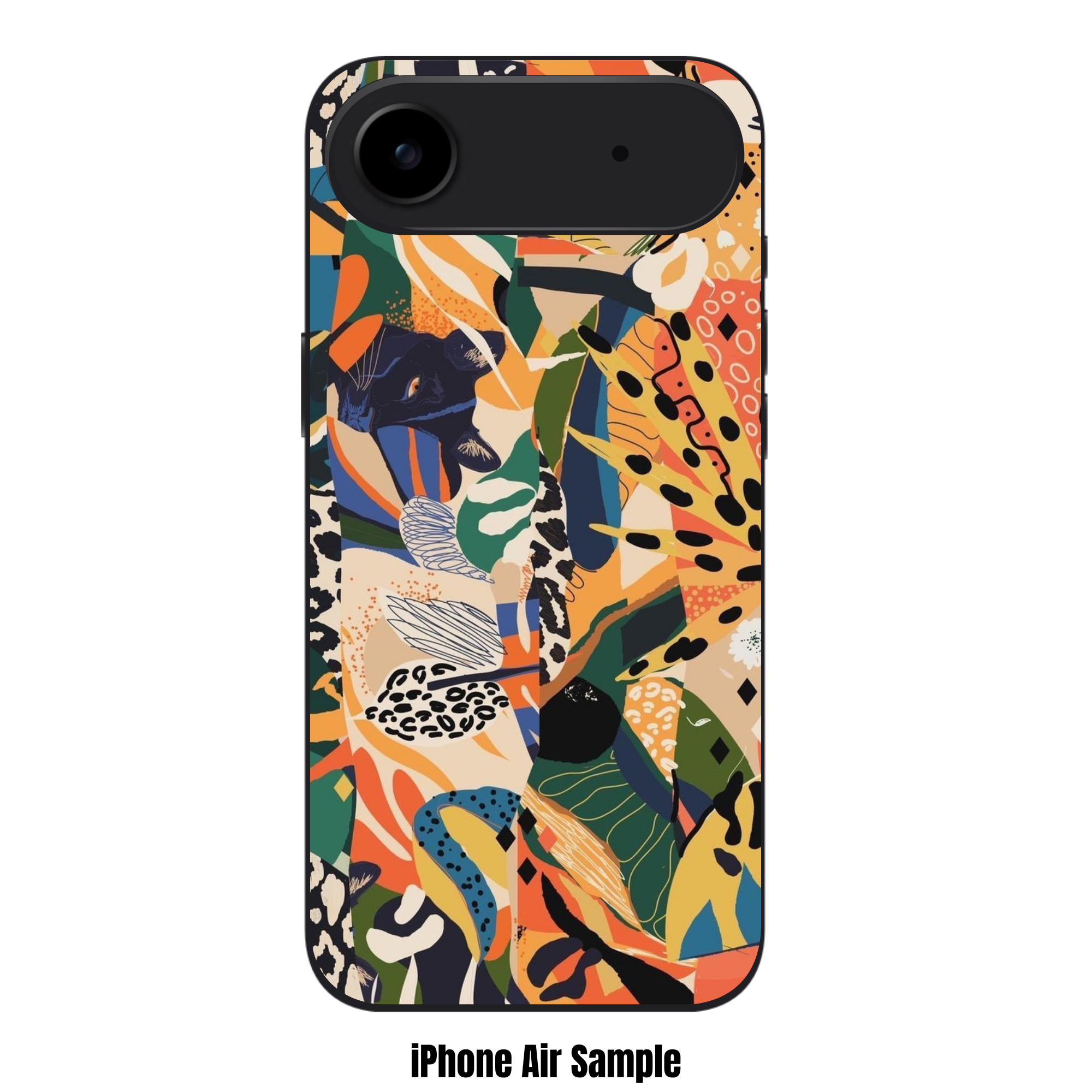 Art Print Phone Case For iPhone Samsung Galaxy Pixel - Abstract Tropical Jungle Animal Collage Pattern