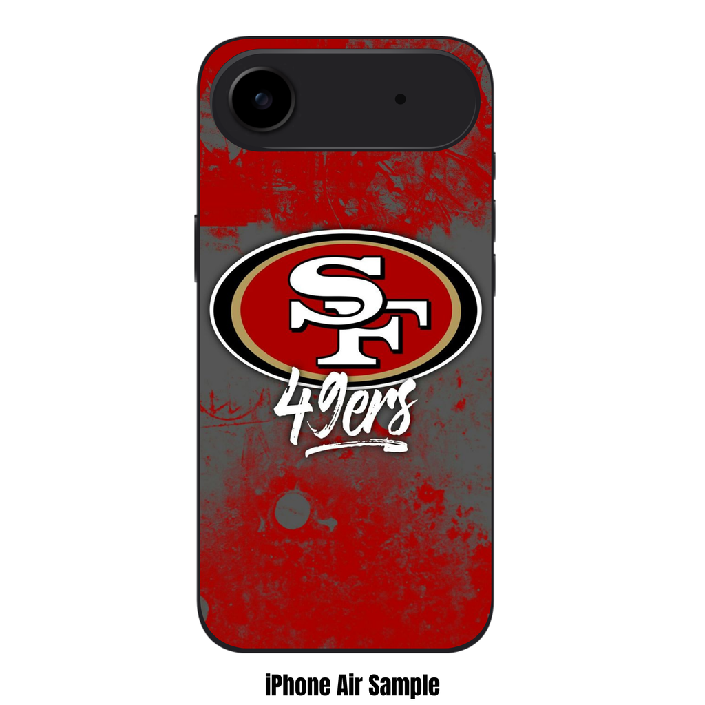 NFL San Francisco 49ers Phone Case For iPhone Samsung Galaxy Pixel - San Francisco 49ers Logo And Wordmark On Red Distressed Background