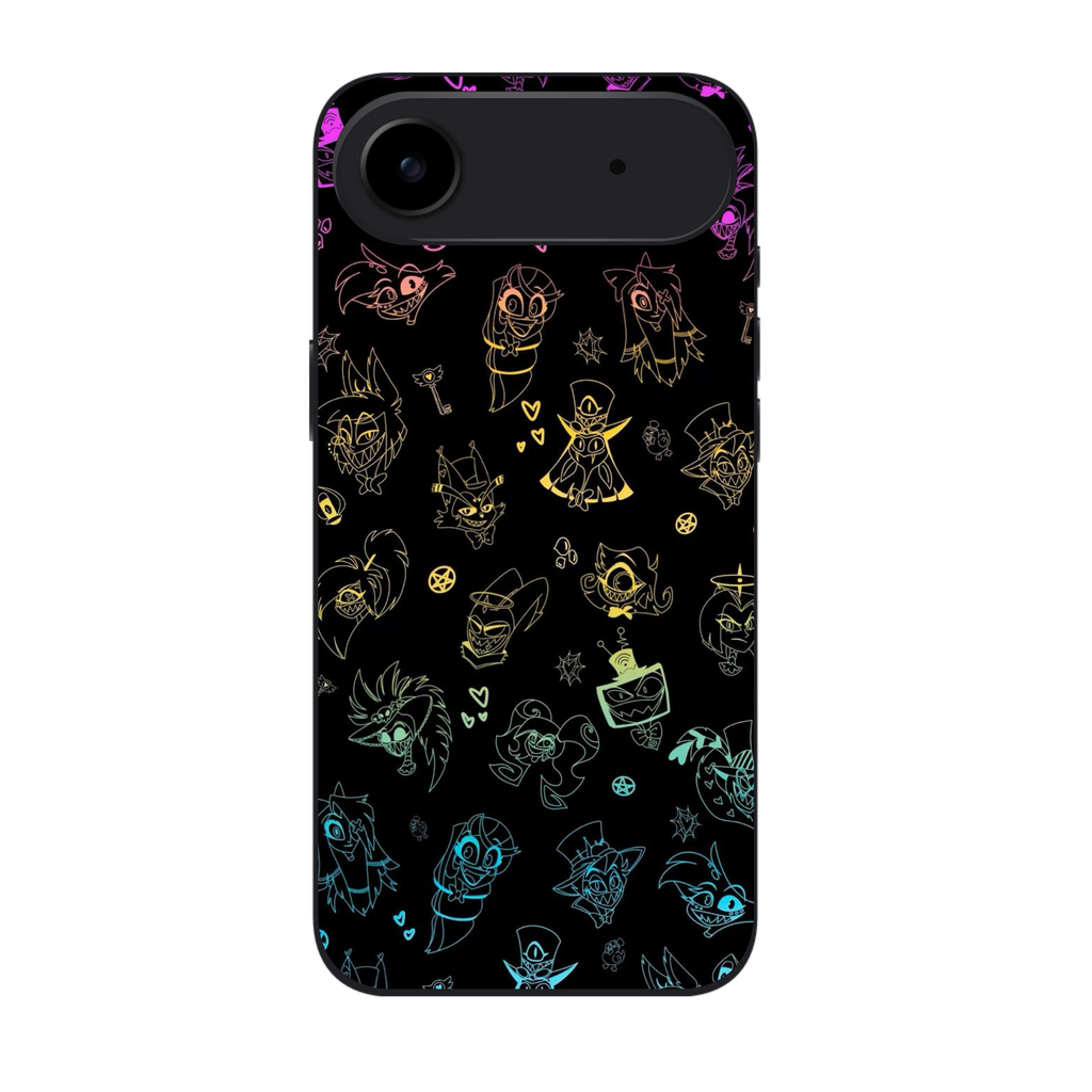 Helluva Boss Phone Case For iPhone Samsung Galaxy Pixel - Characters Neon Line Art Poster