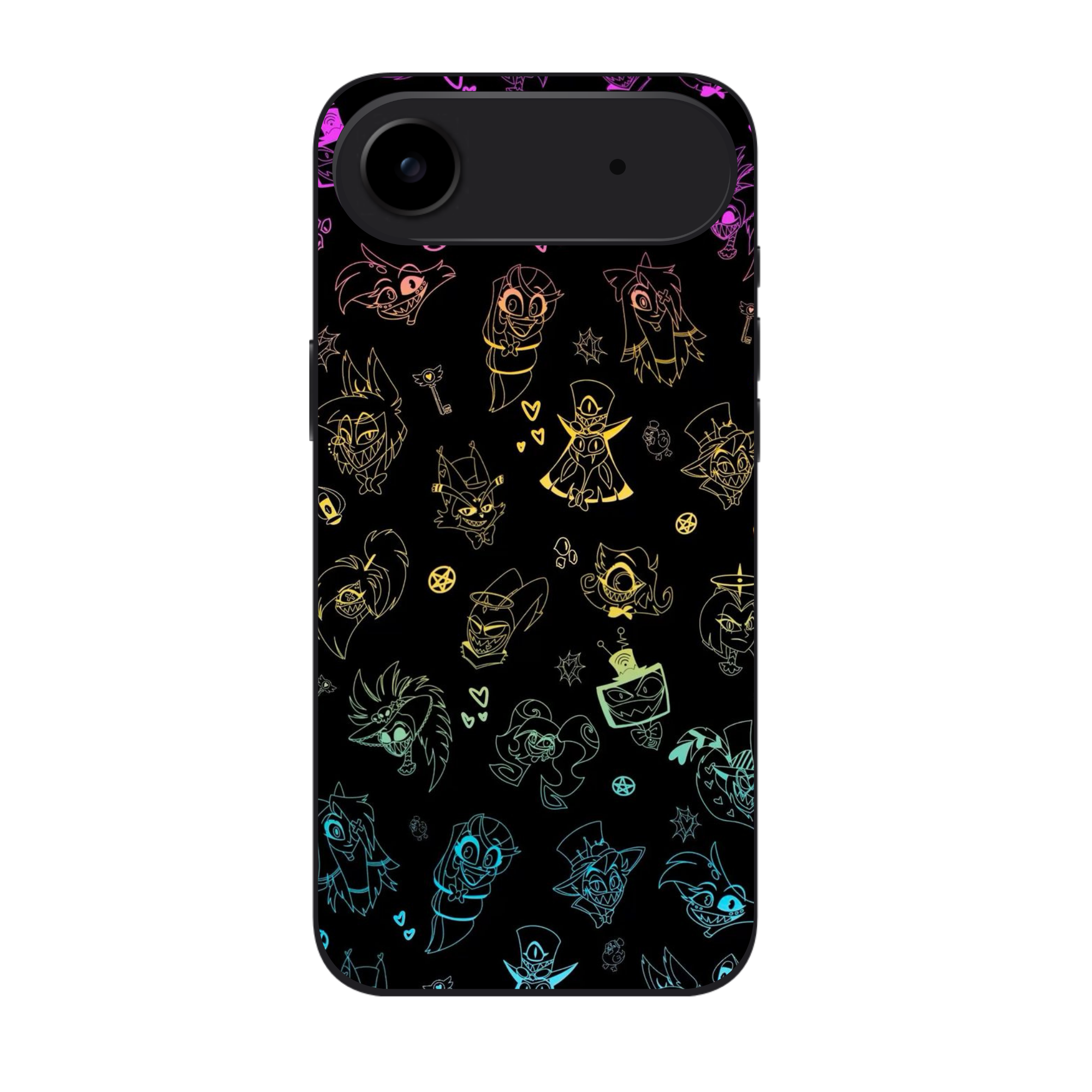 Helluva Boss Phone Case For iPhone Samsung Galaxy Pixel - Characters Neon Line Art Poster