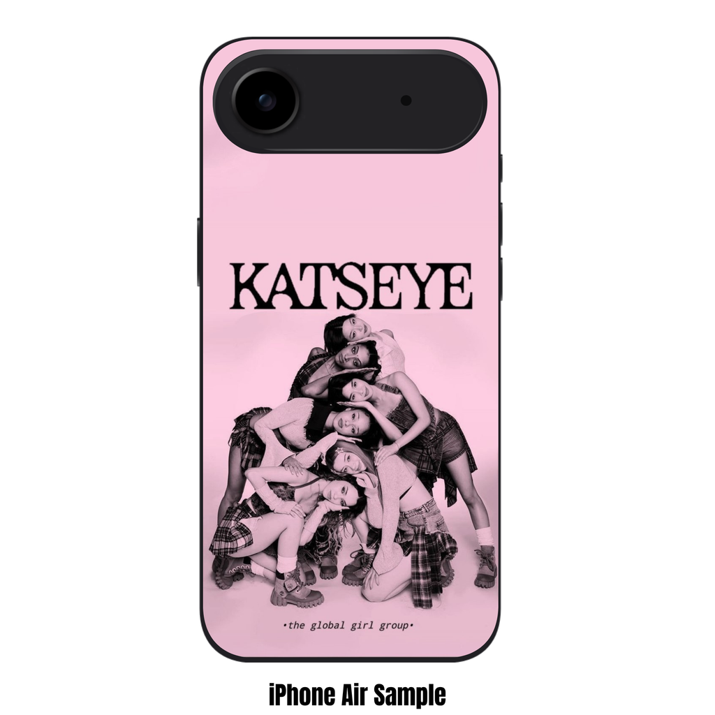 Katseye Phone Case For iPhone Samsung Galaxy Pixel - Katseye Members Stacked Monochromatic Portrait On Pastel Pink Background
