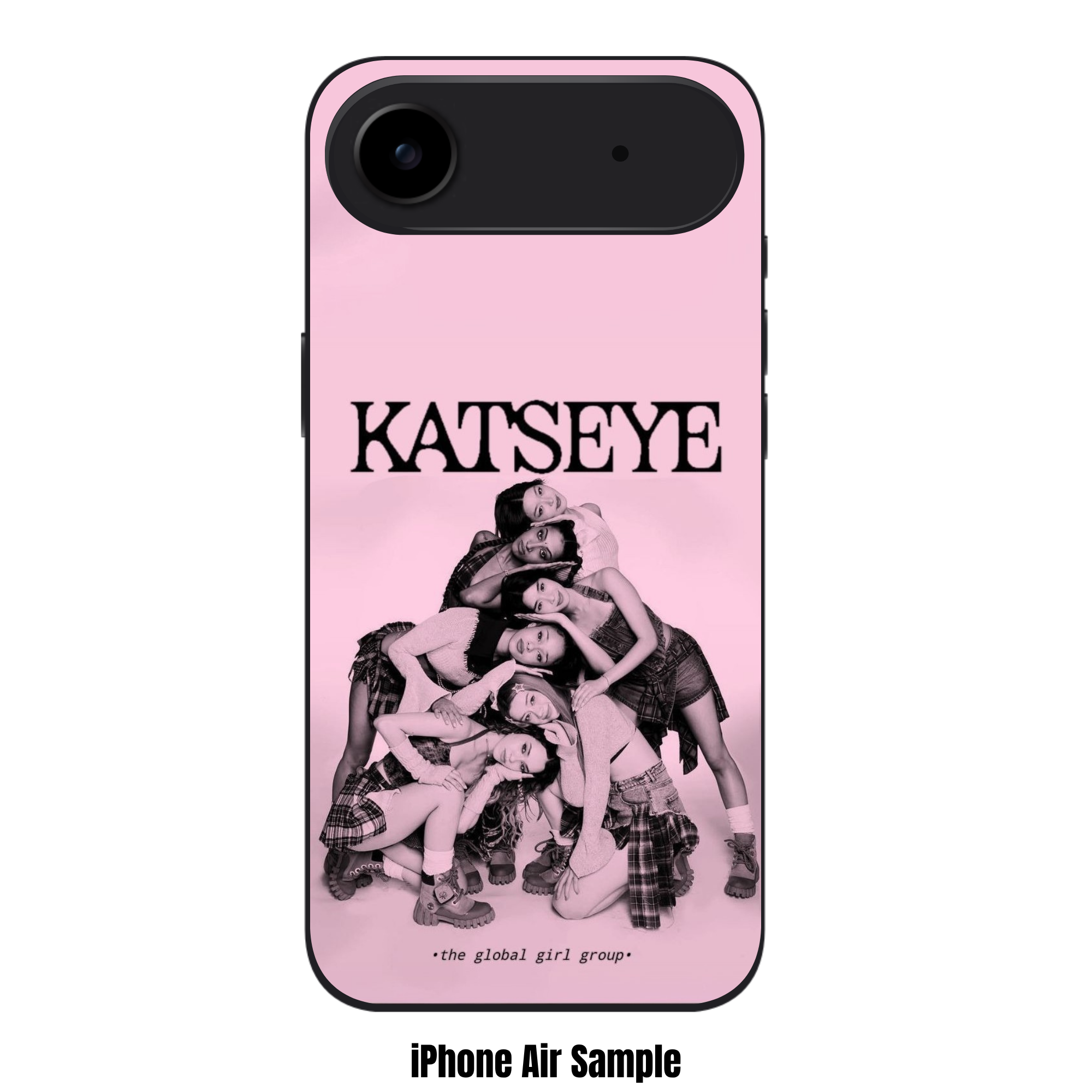 Katseye Phone Case For iPhone Samsung Galaxy Pixel - Katseye Members Stacked Monochromatic Portrait On Pastel Pink Background