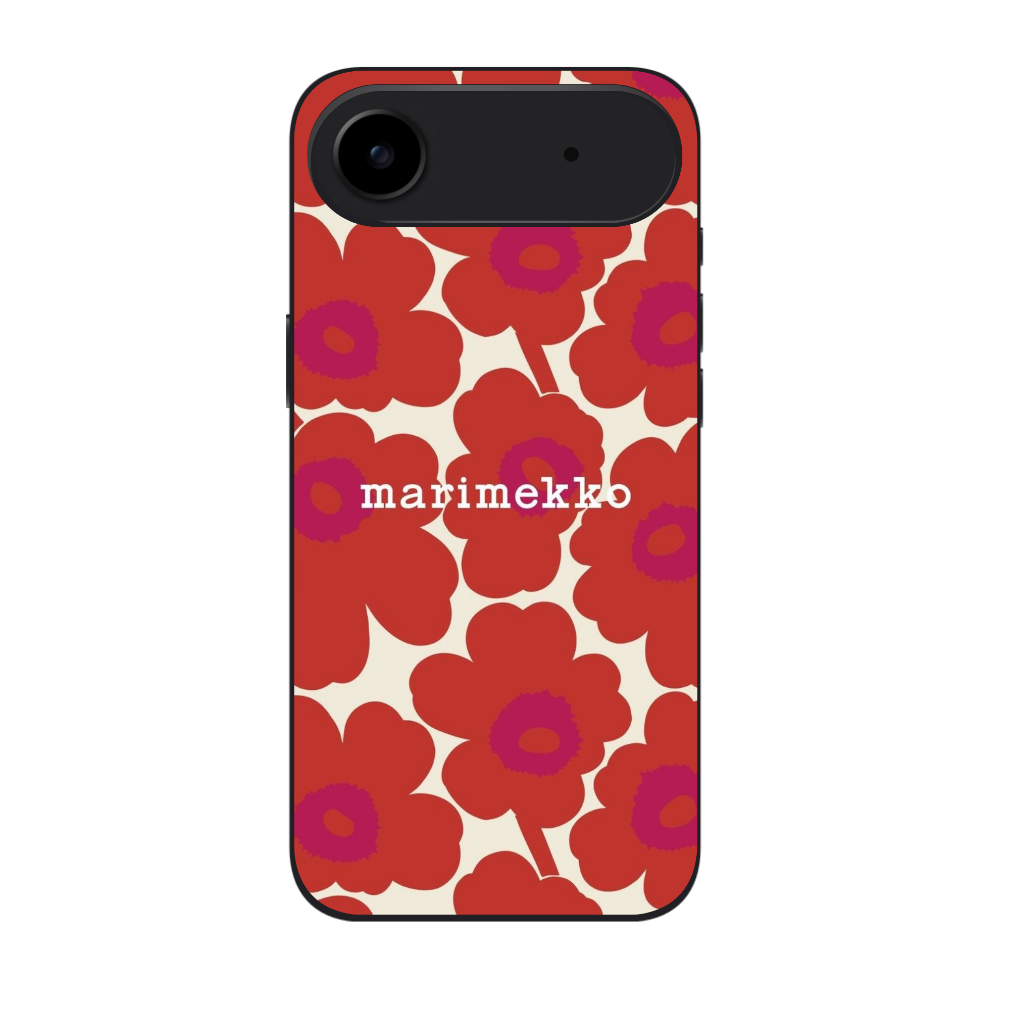 Marimekko Phone Case For iPhone Samsung Galaxy Pixel - Marimekko Unikko Red And Cream Pattern