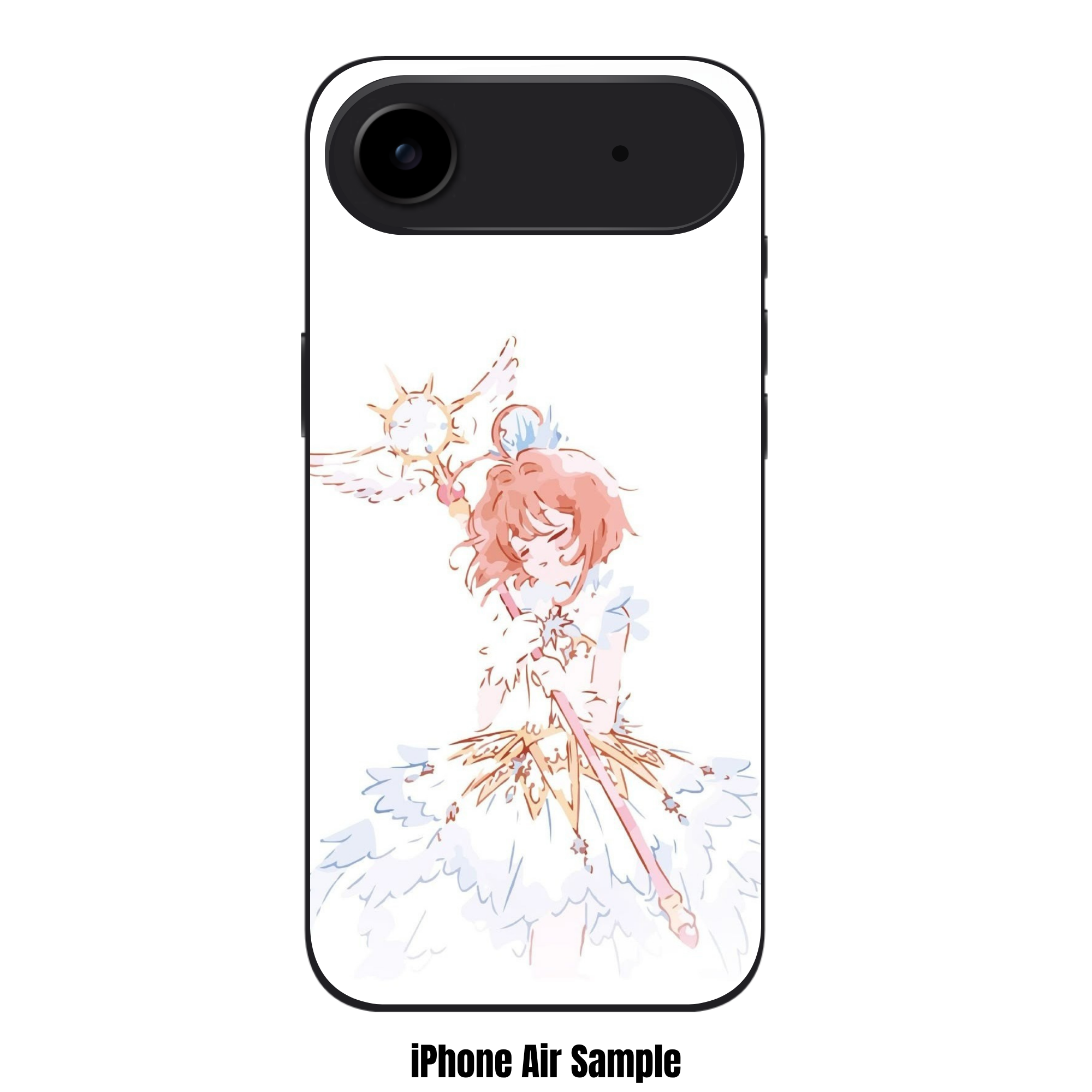 Cardcaptor Sakura Phone Case For iPhone Samsung Galaxy Pixel - Sakura Kinomoto Holding Her Dream Wand On White Background