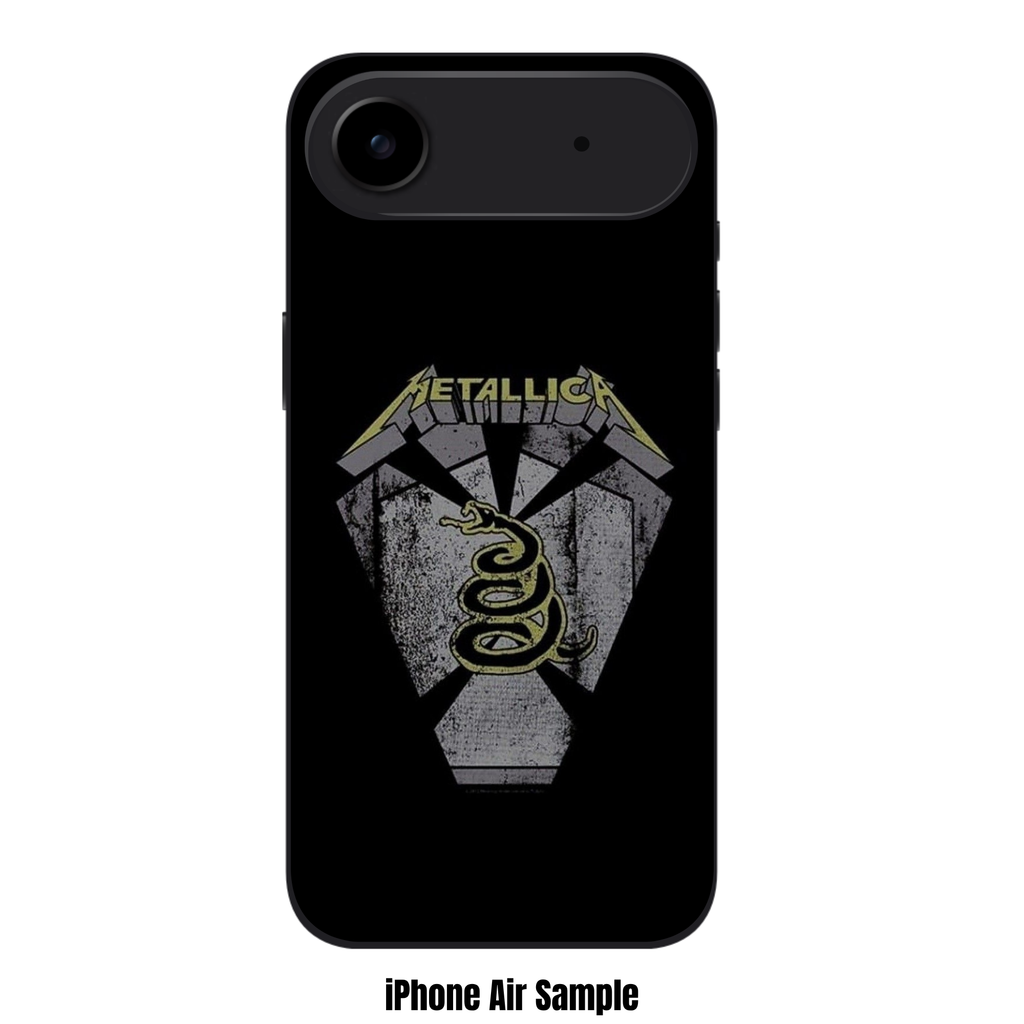 Metallica Phone Case For iPhone Samsung Galaxy Pixel - Metallica Black Album Snake Logo On Black Background