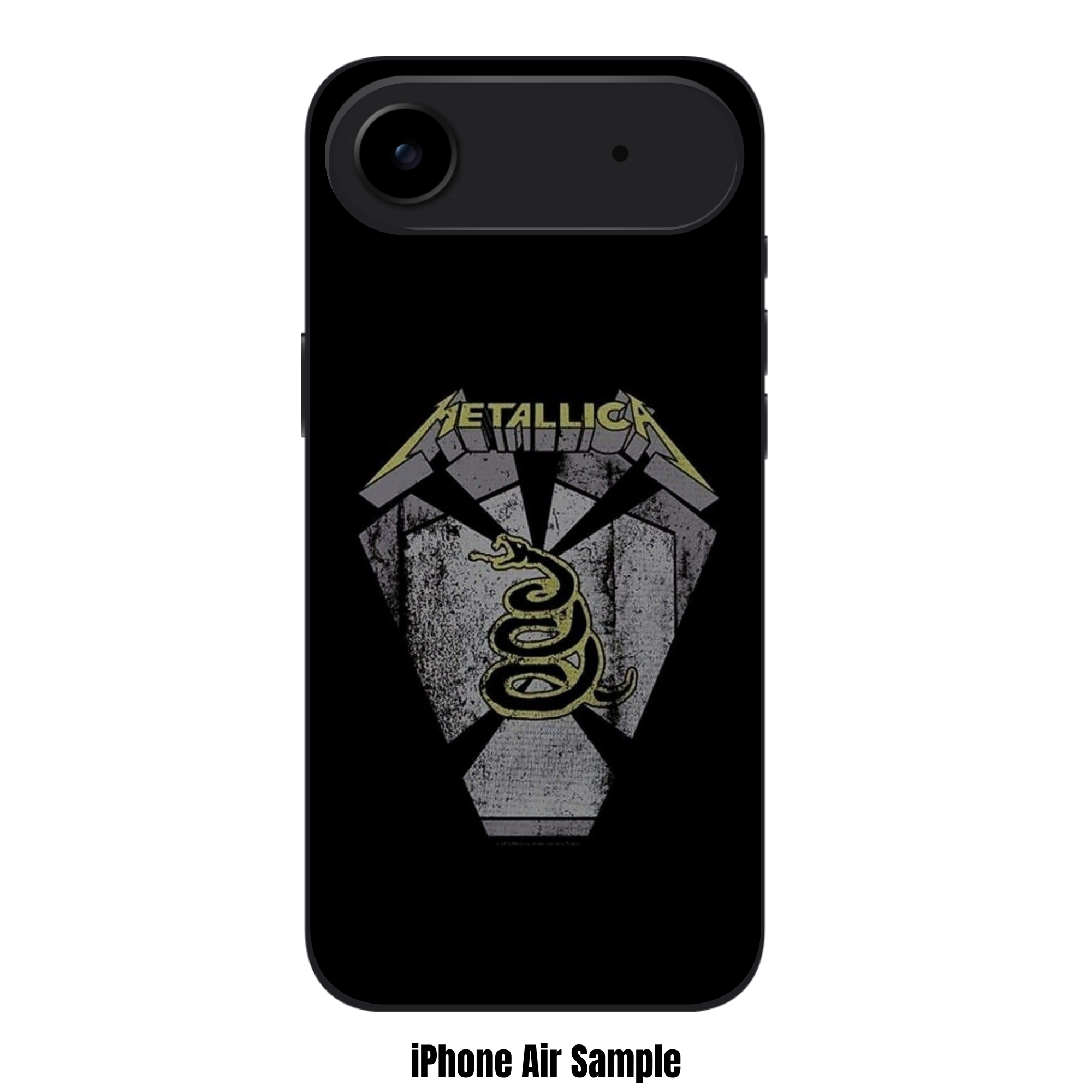 Metallica Phone Case For iPhone Samsung Galaxy Pixel - Metallica Black Album Snake Logo On Black Background