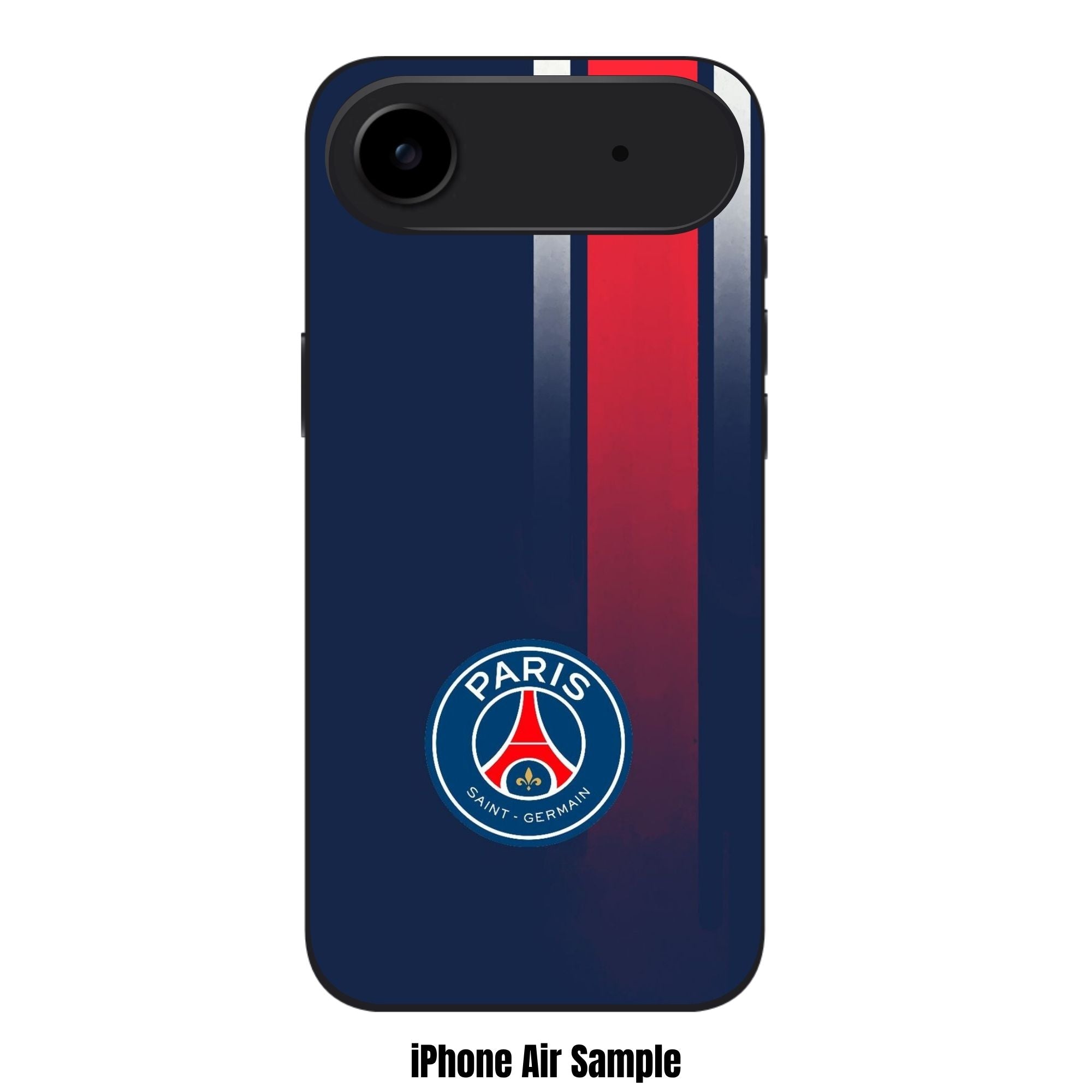 Paris Saint Germain FC Phone Case For iPhone Samsung Galaxy Pixel - Paris Saint Germain FC Logo With Off Center Vertical Red Stripe On Blue Background