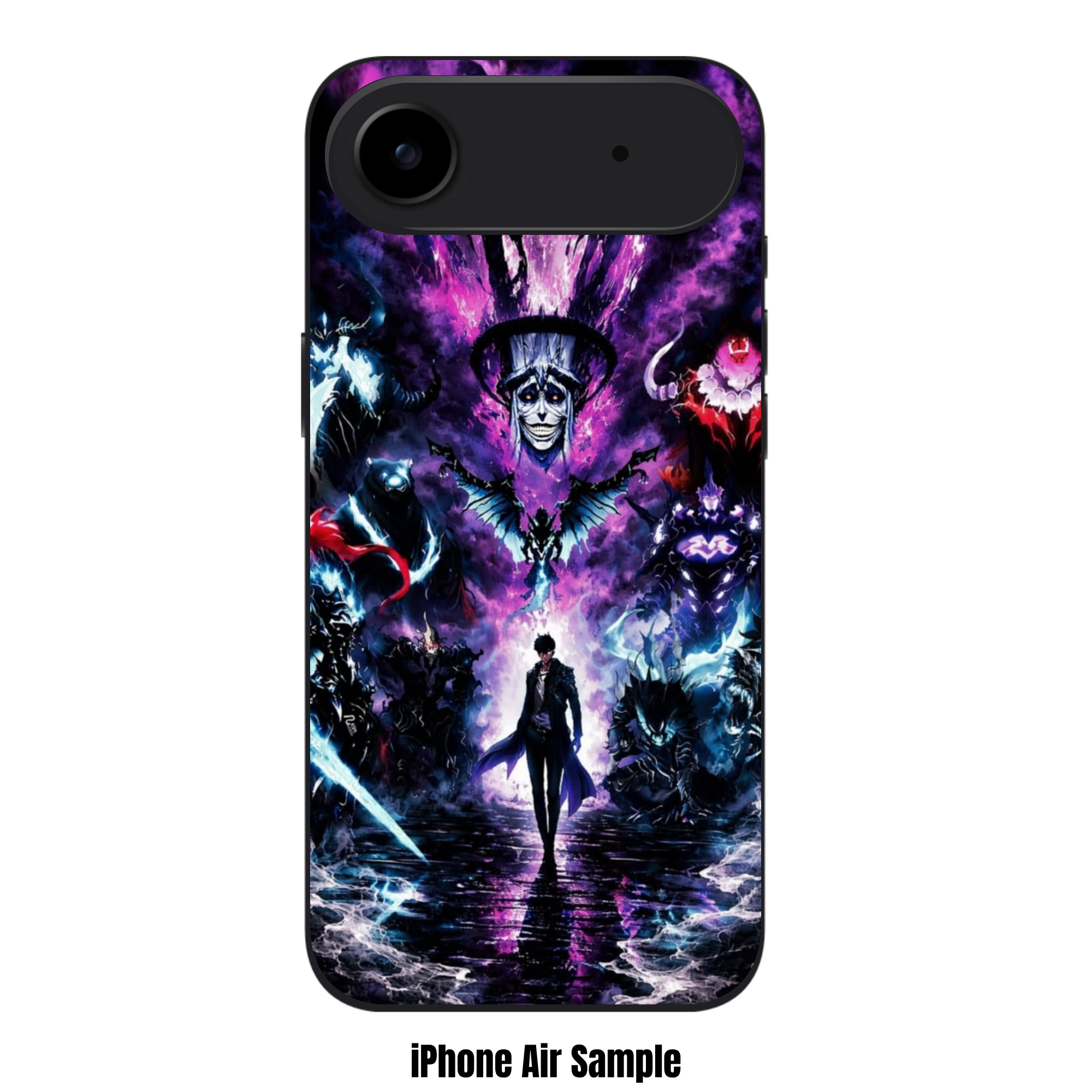 Solo Leveling Sung Jin woo Phone Case For iPhone Samsung Galaxy Pixel - Sung Jin woo Walking Forward Surrounded By Shadow Soldiers On Dark Purple Smoke Background