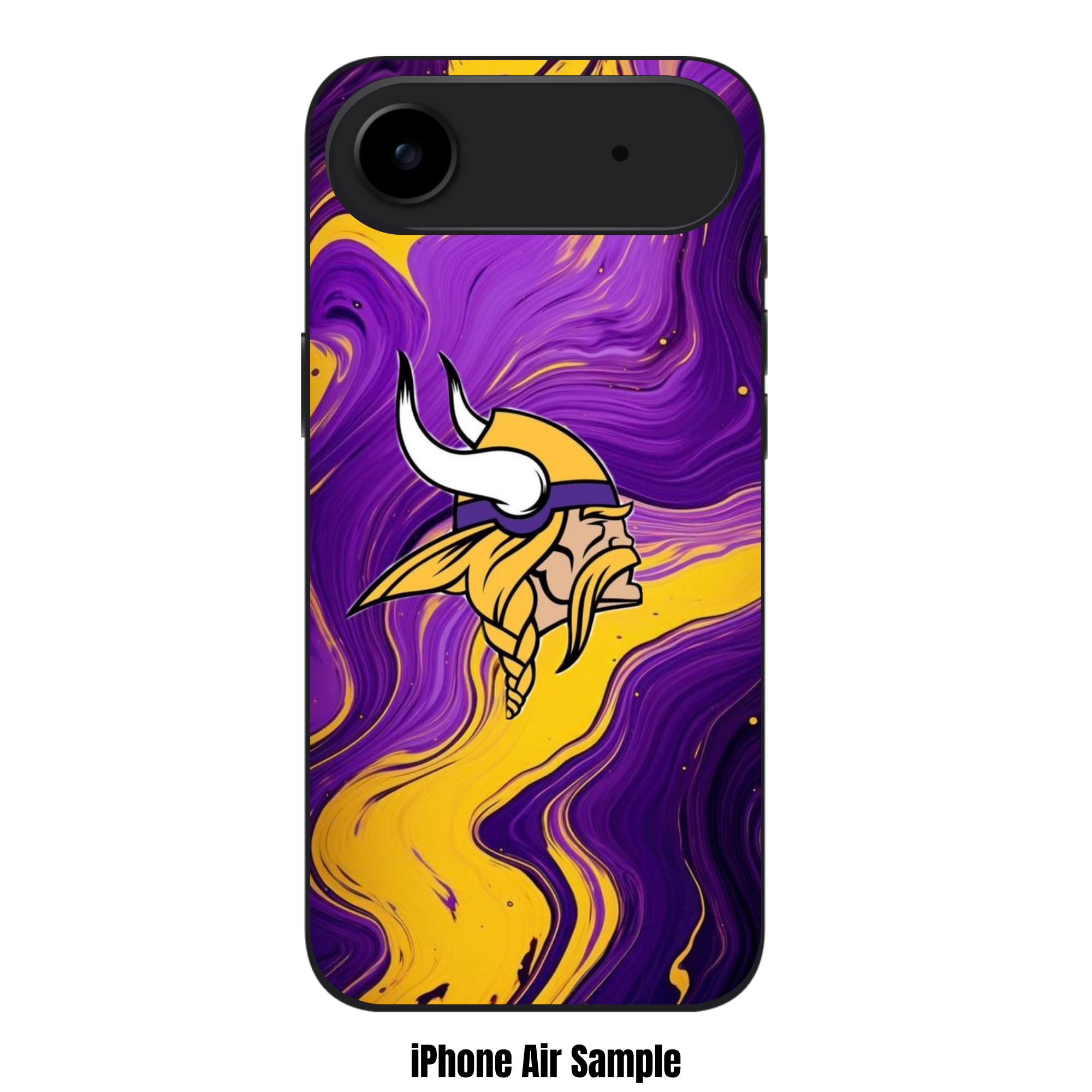 NFL Minnesota Vikings Phone Case For iPhone Samsung Galaxy Pixel - Minnesota Vikings Logo On Purple And Yellow Marble Background