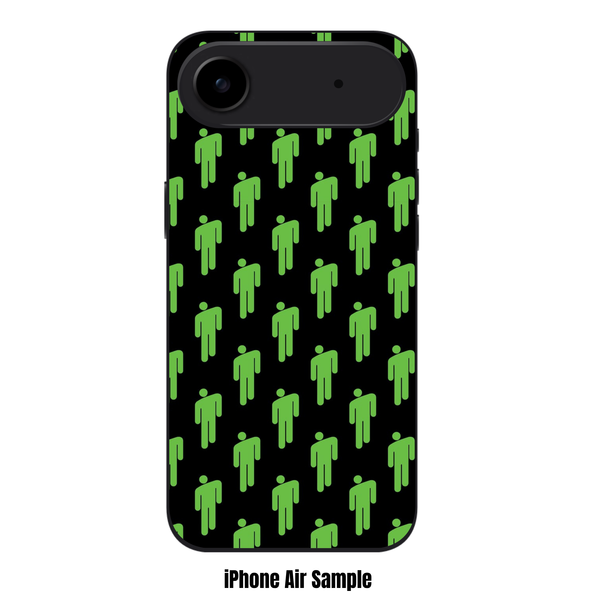 Billie Eilish Phone Case For iPhone Samsung Galaxy Pixel - Billie Eilish Repeating Lime Green Blohsh Logo Pattern On Black Background