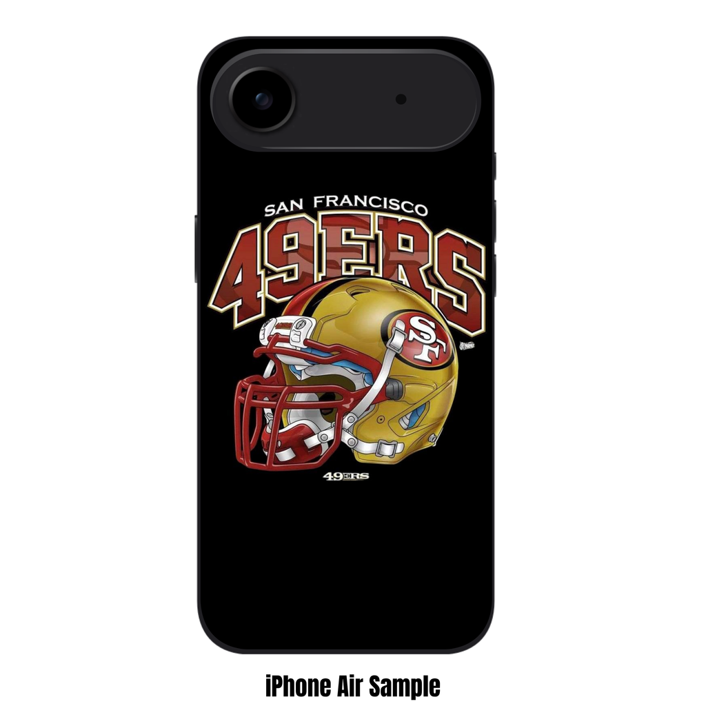 NFL San Francisco 49ers Phone Case For iPhone Samsung Galaxy Pixel - San Francisco 49ers Helmet and Wordmark on Black Background
