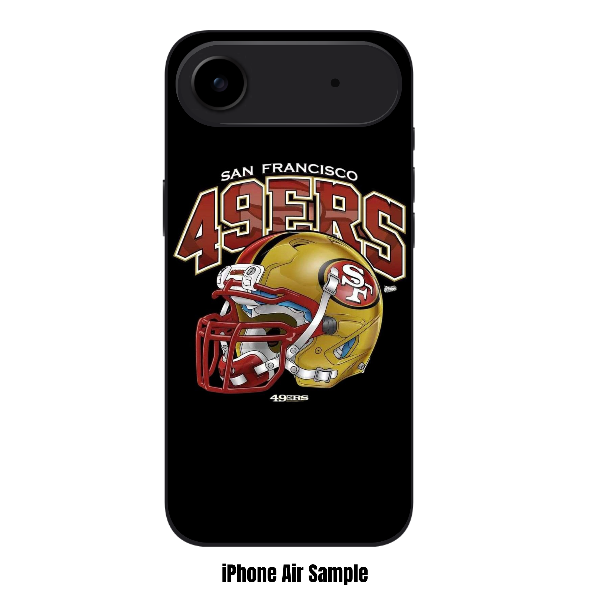 NFL San Francisco 49ers Phone Case For iPhone Samsung Galaxy Pixel - San Francisco 49ers Helmet and Wordmark on Black Background