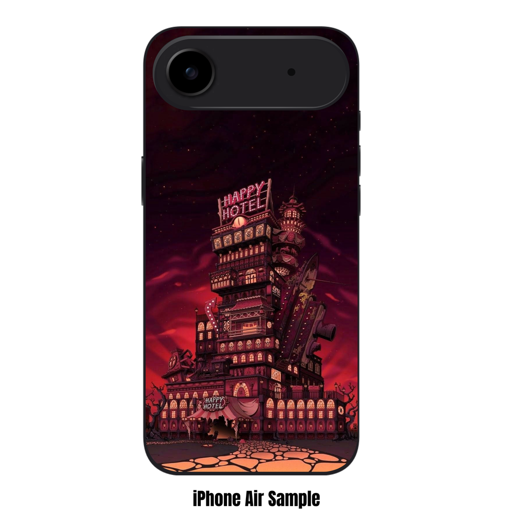 Hazbin Hotel Phone Case For iPhone Samsung Galaxy Pixel - The Happy Hotel Building On Red Sky Background