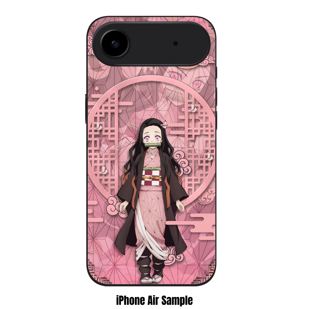 Demon Slayer Nezuko Phone Case For iPhone Samsung Galaxy Pixel - Nezuko Kamado Pink Asanoha Pattern Aesthetic Poster