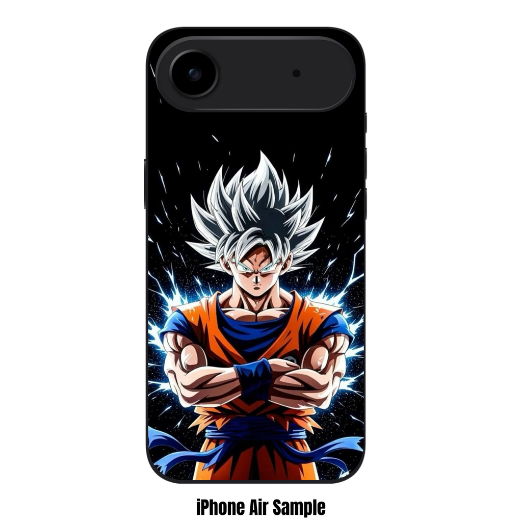 Dragon Ball Goku Phone Case For iPhone Samsung Galaxy Pixel - Mastered Ultra Instinct Son Goku With Blue Energy Aura And Glowing Light Particles On Black Background