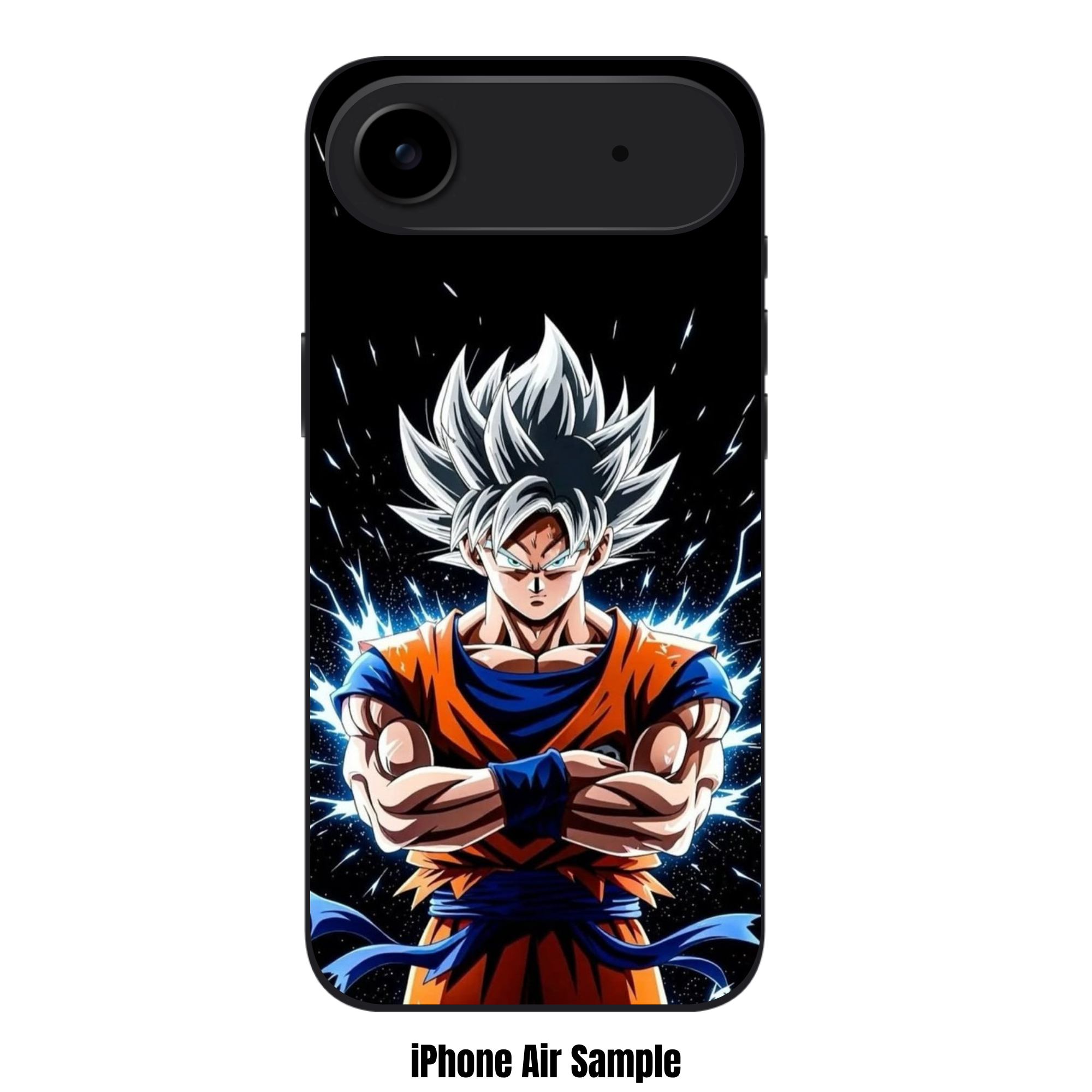 Dragon Ball Goku Phone Case For iPhone Samsung Galaxy Pixel - Mastered Ultra Instinct Son Goku With Blue Energy Aura And Glowing Light Particles On Black Background