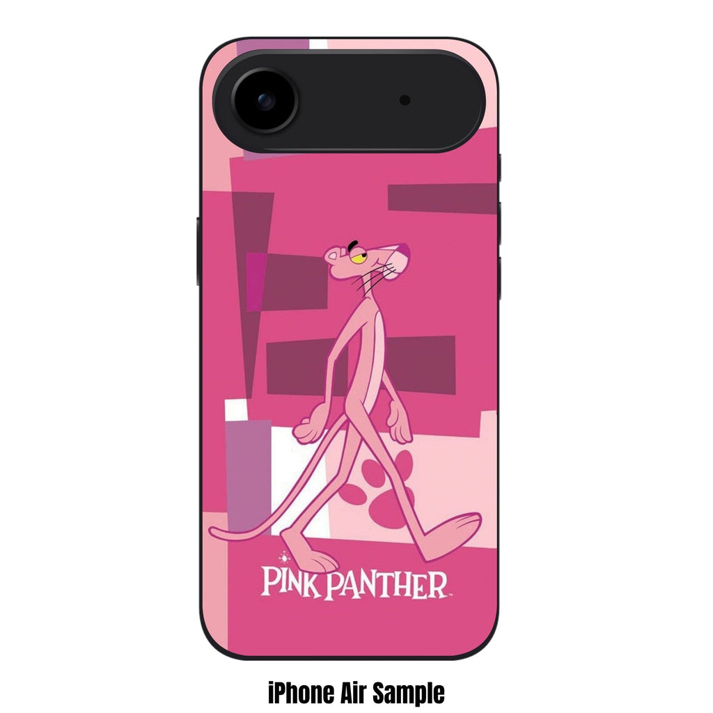 Pink Panther Phone Case For iPhone Samsung Galaxy Pixel - Pink Panther Walking In Pink Abstract Geometric Background
