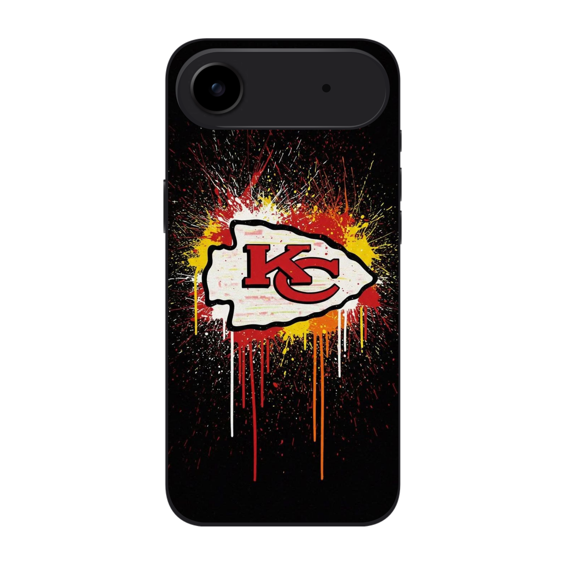 NFL Kansas City Chiefs Phone Case For iPhone Samsung Galaxy Pixel - Kansas City Chiefs Graffiti Logo On Black Background