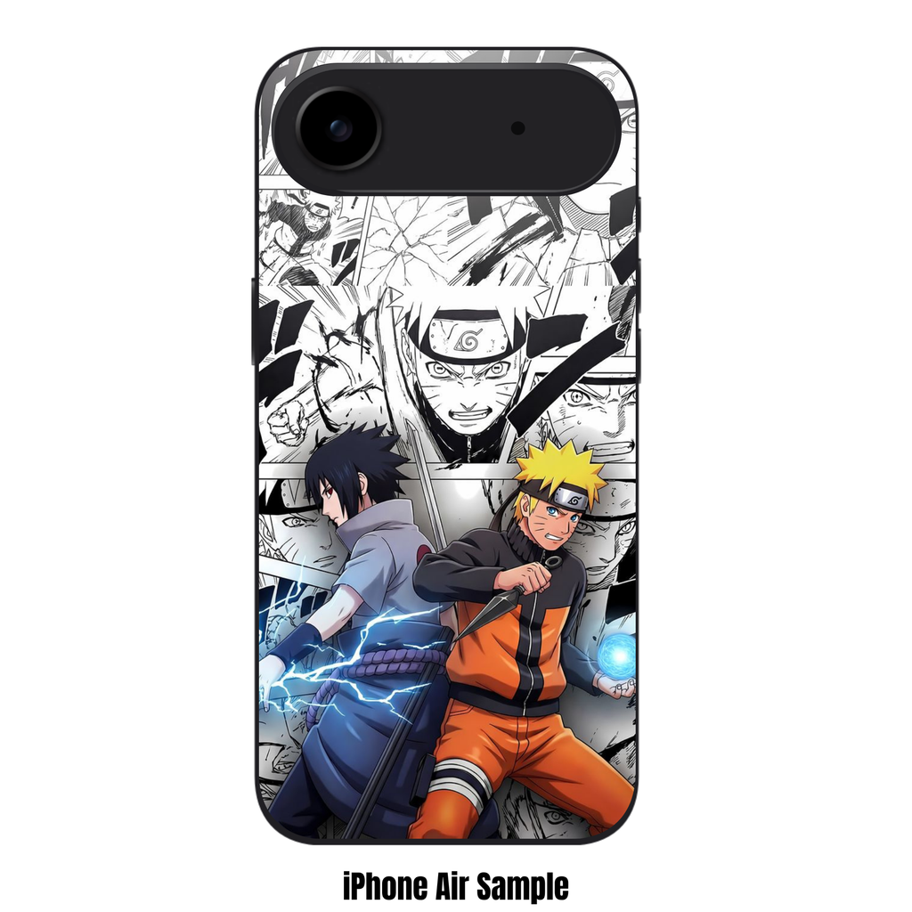 Naruto Phone Case For iPhone Samsung Galaxy Pixel - Naruto Uzumaki And Sasuke Uchiha With Chidori And Rasengan Over Manga Panels