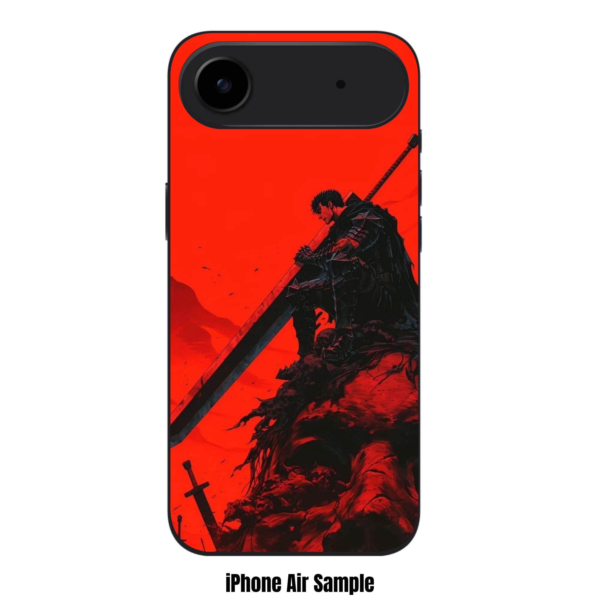Berserk Guts Phone Case For iPhone Samsung Galaxy Pixel - Guts In Berserker Armor Resting On Dragon Slayer On Red Background
