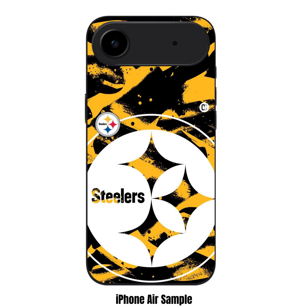 NFL Pittsburgh Steelers Phone Case For iPhone Samsung Galaxy Pixel - Pittsburgh Steelers Logo On Black And Yellow Graffiti Background